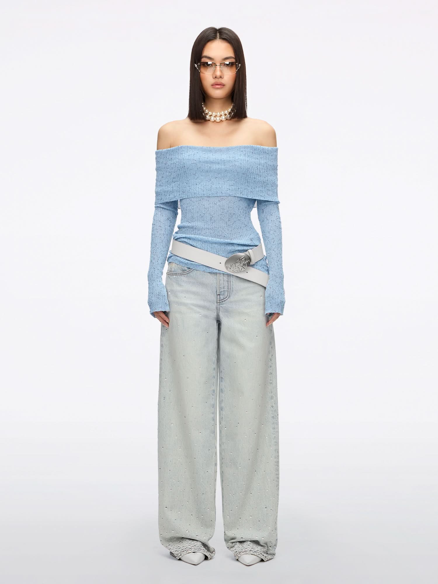 Off-shoulder Knit Top - Image 4