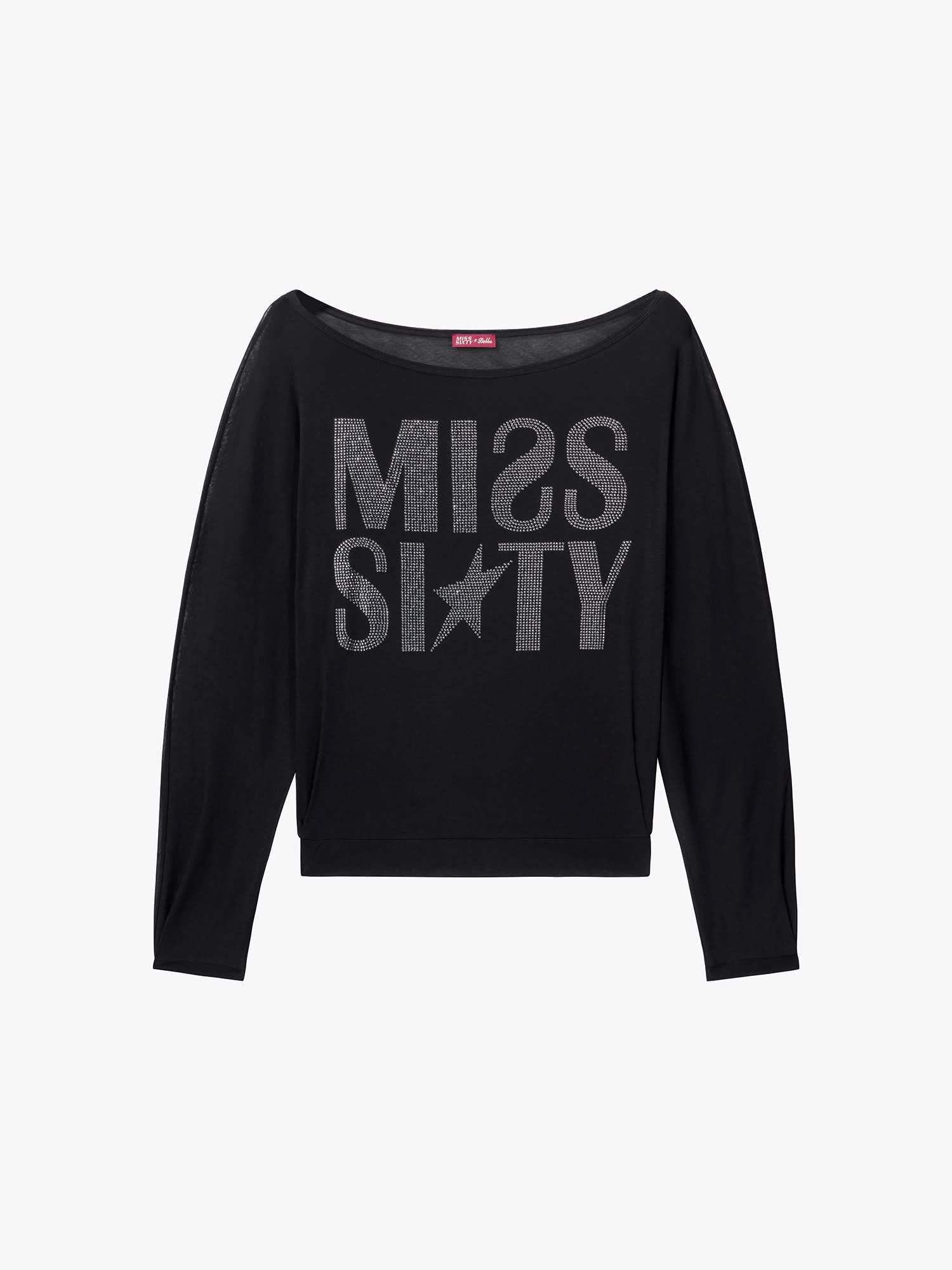 Off-Shoulder Rhinestone T-Shirt - Image 11