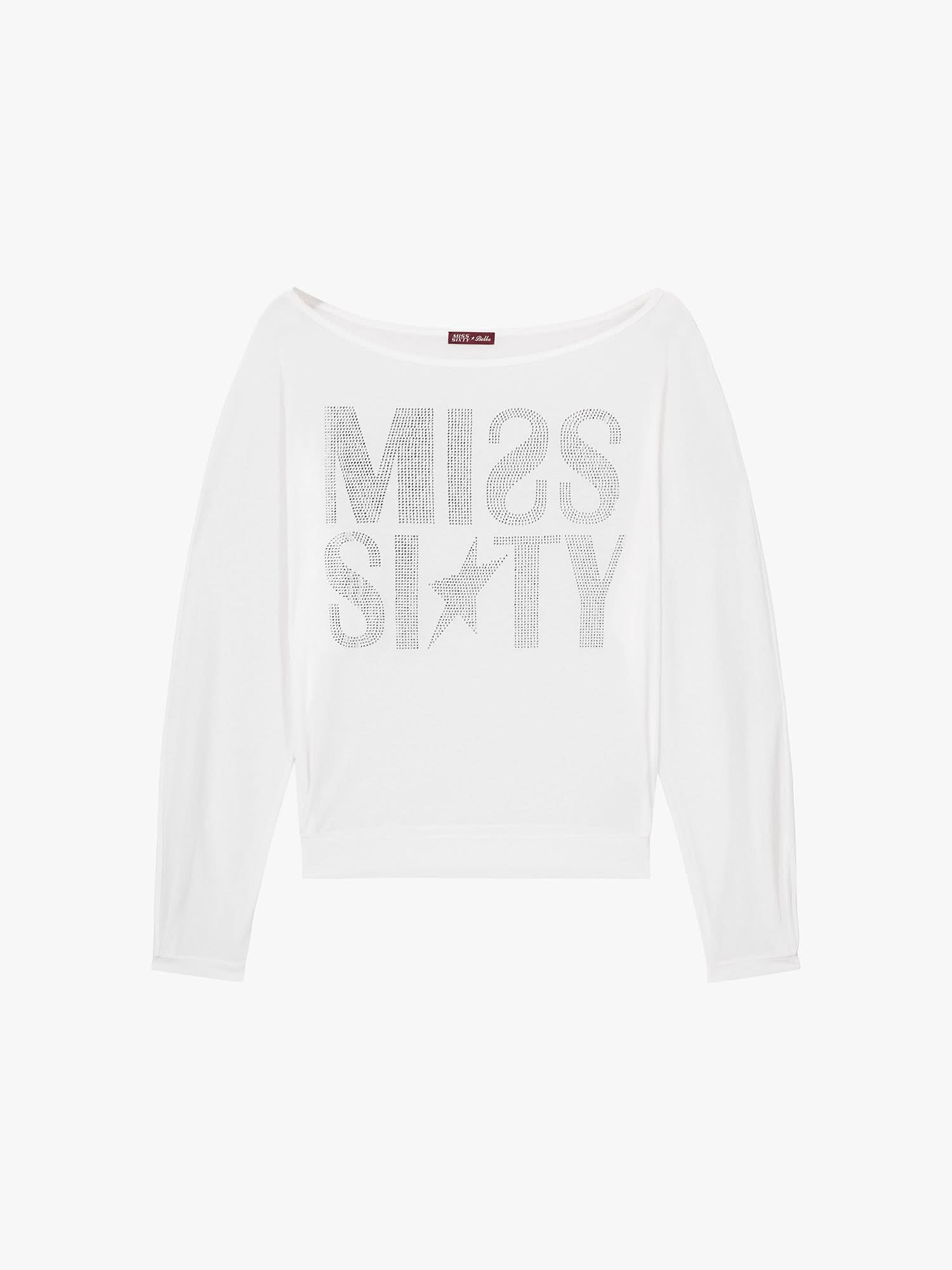 Off-Shoulder Rhinestone T-Shirt - Image 6