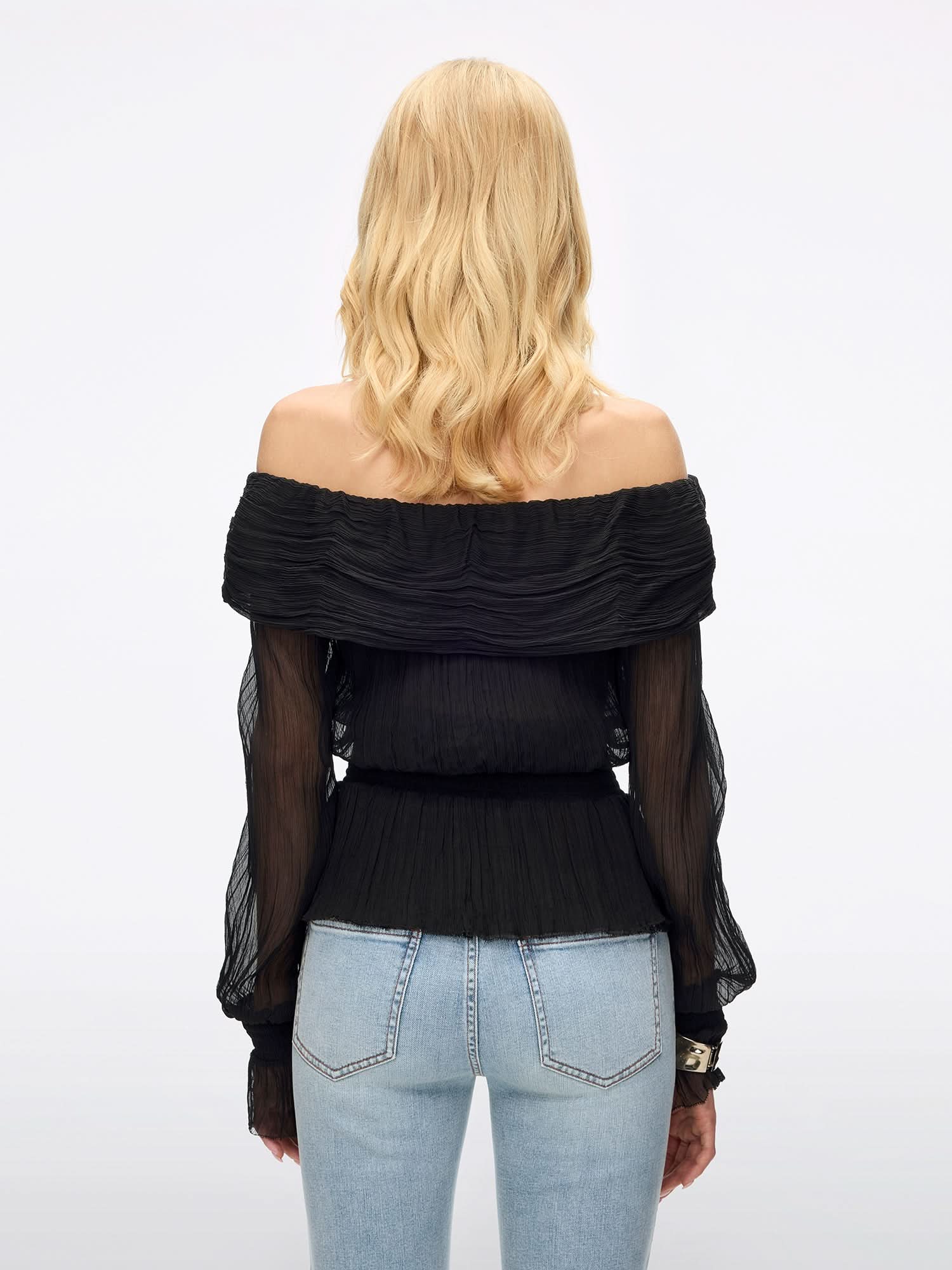 Off-Shoulder Silk Shirt - Image 2