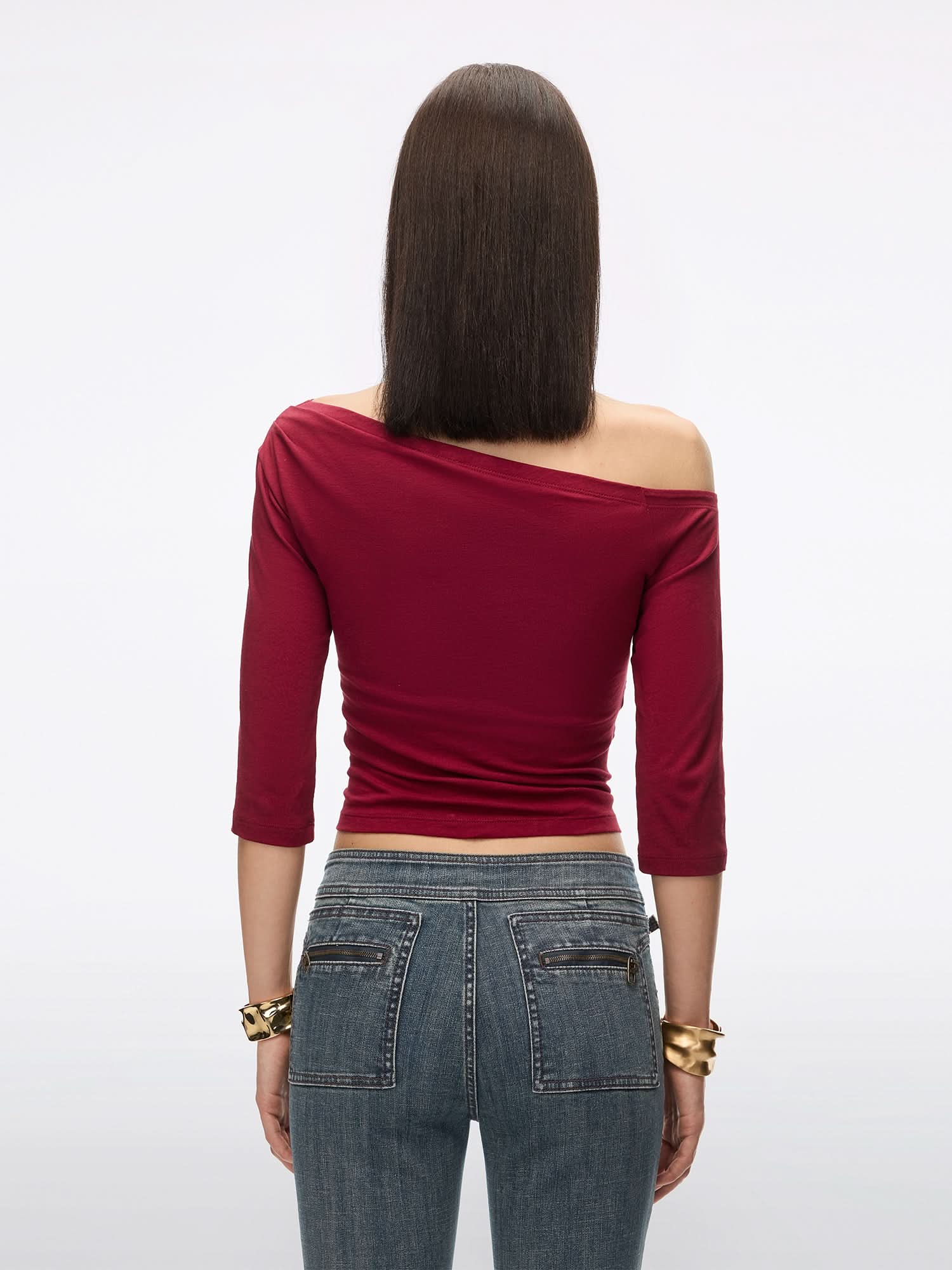 Asymmetric Neck T-Shirt - Image 3
