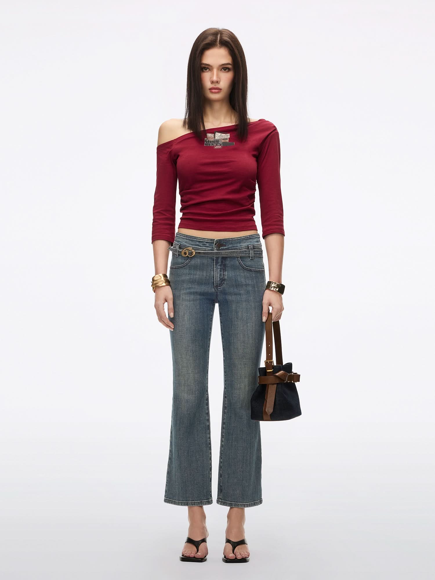 Asymmetric Neck T-Shirt - Image 5
