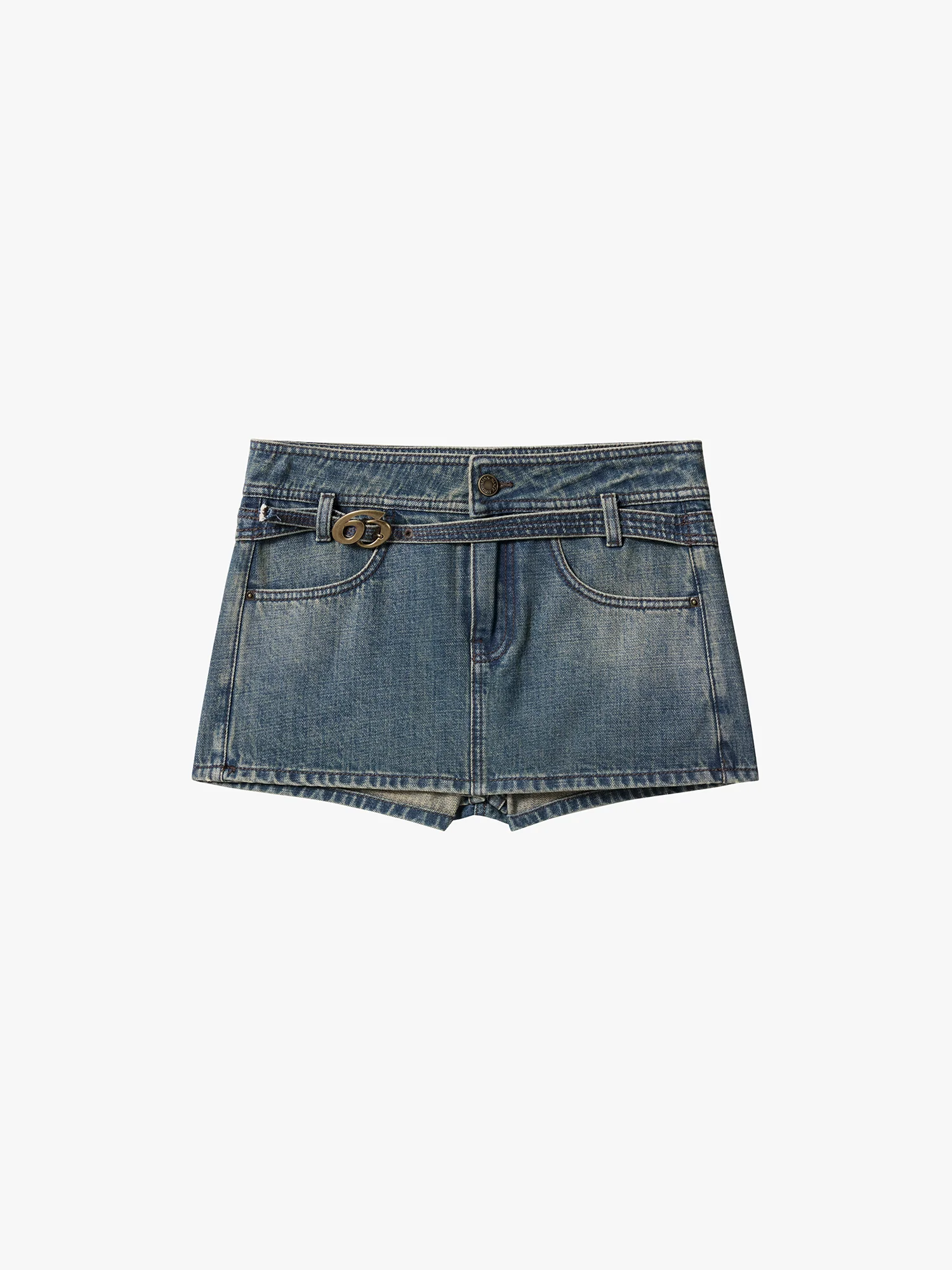 Patchwork Belted Skort - Image 5