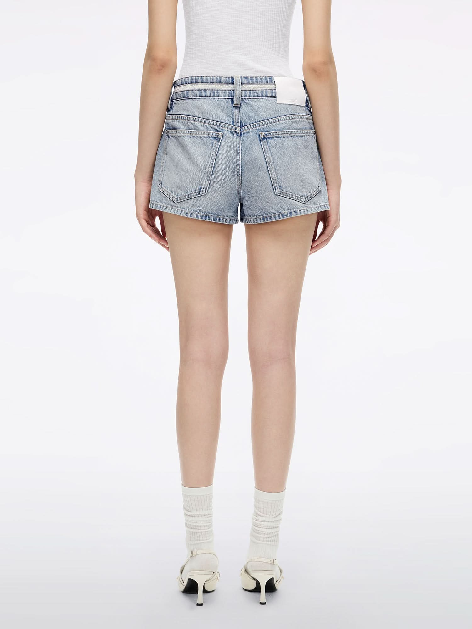 Patchwork Denim Shorts - Image 3