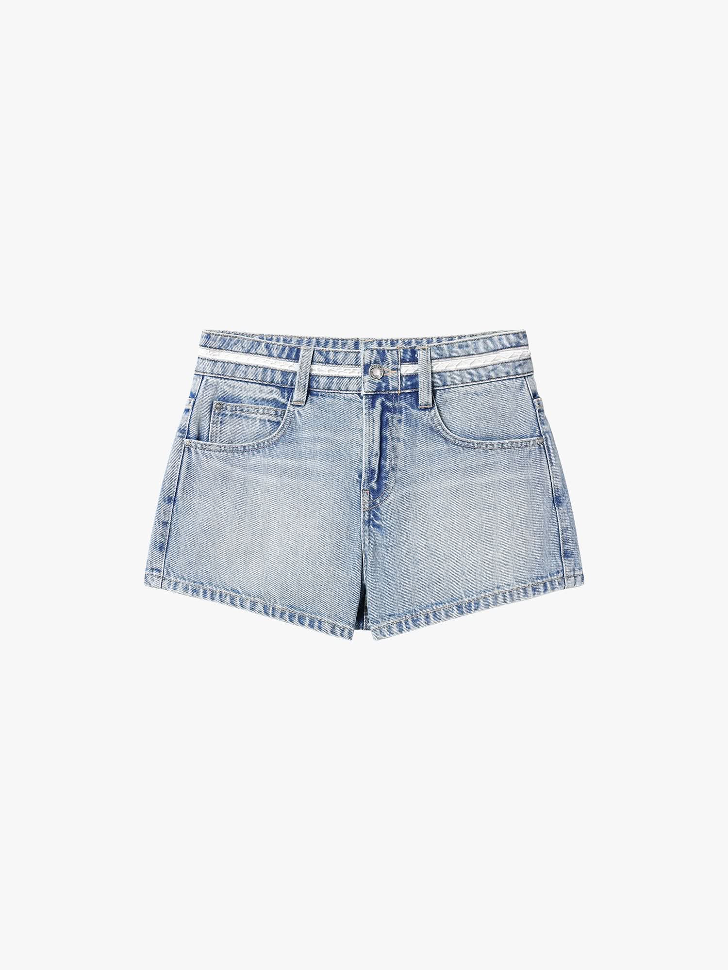 Patchwork Denim Shorts - Image 5