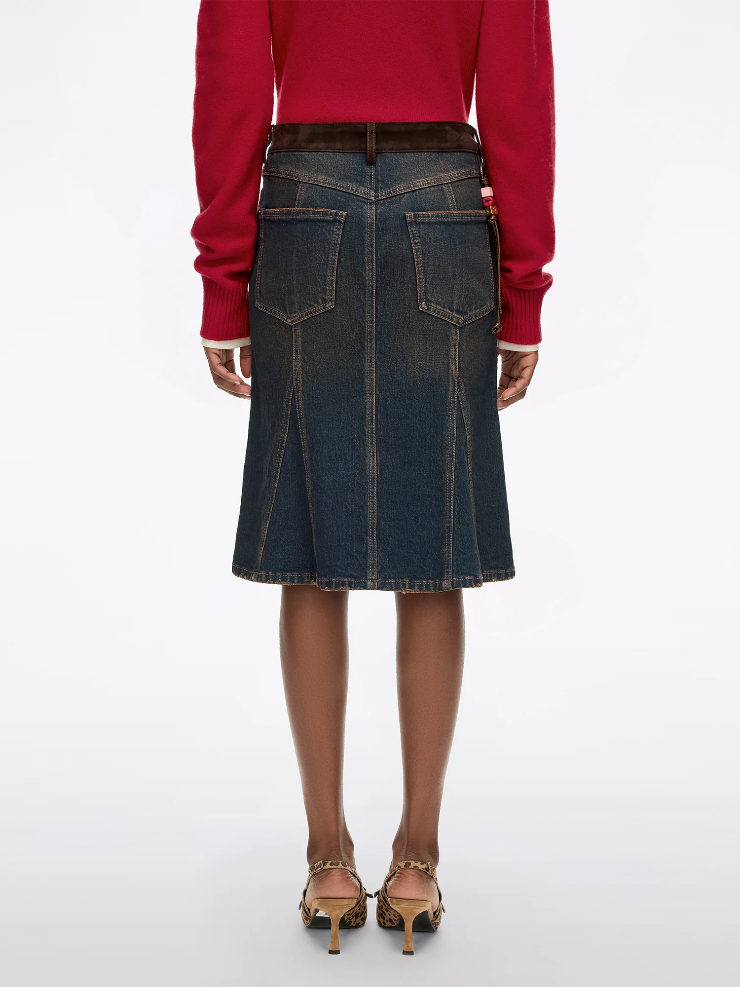 Patchwork Denim Skirt - Image 3