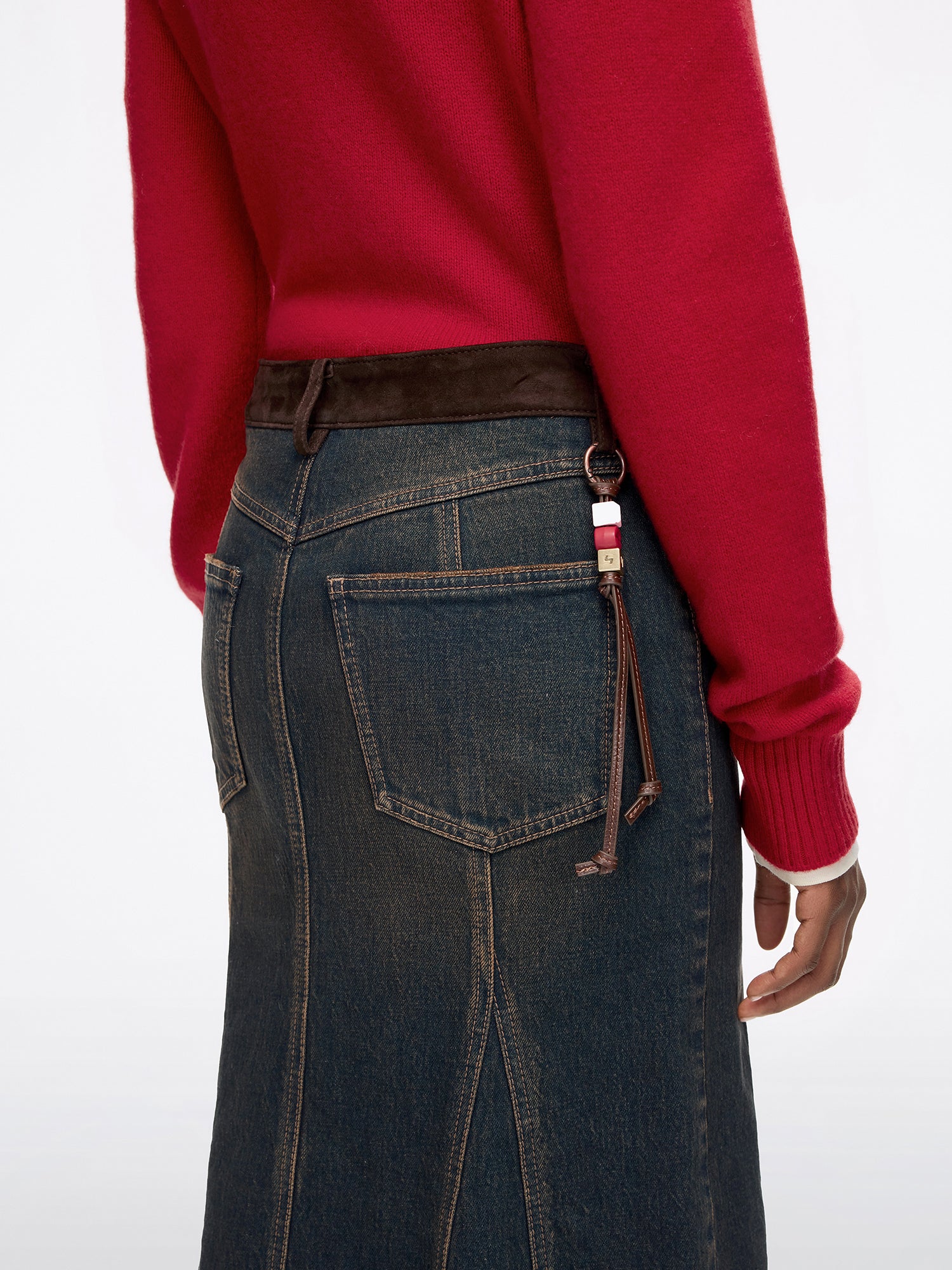 Patchwork Denim Skirt - Image 4