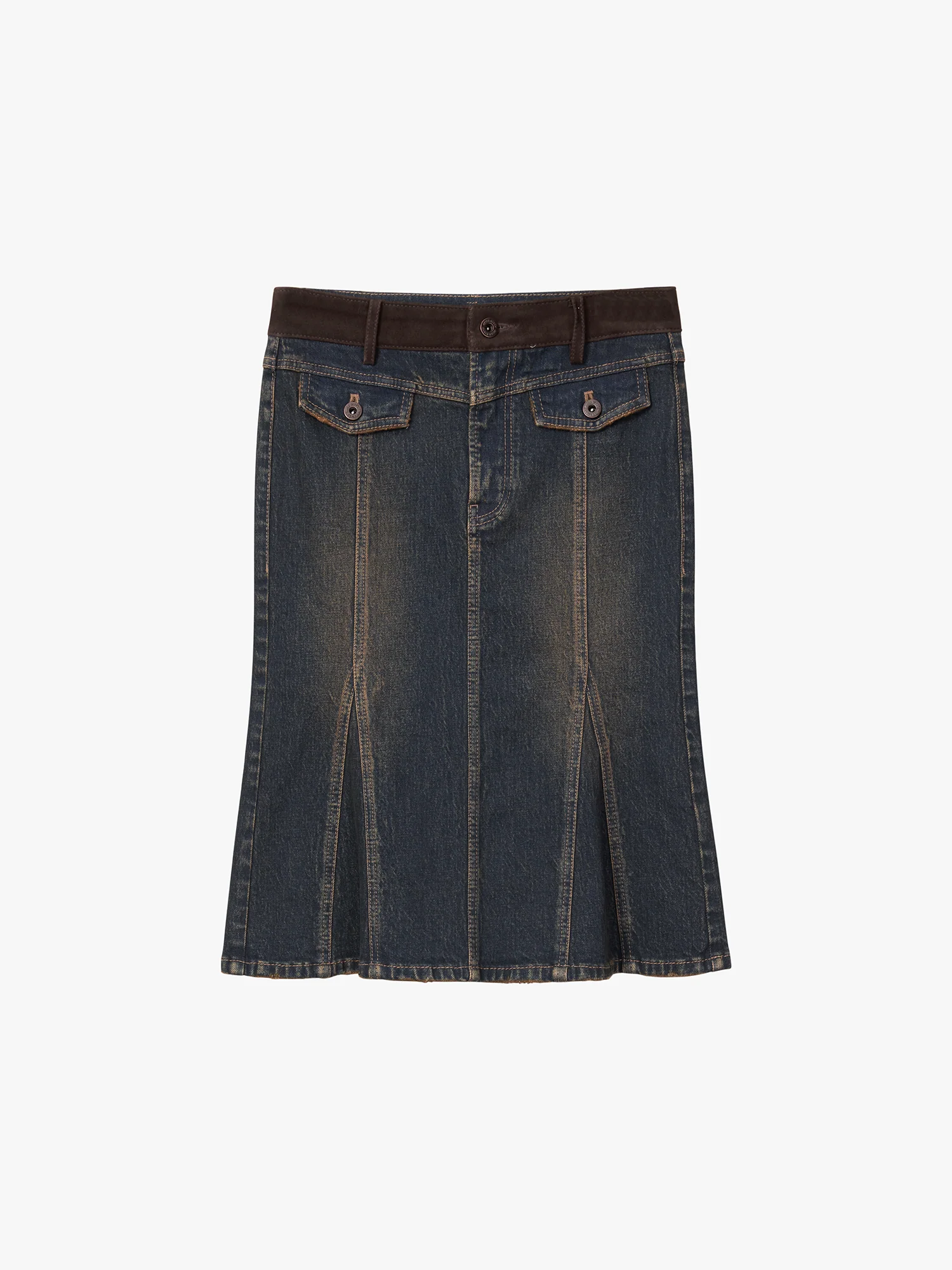 Patchwork Denim Skirt - Image 5