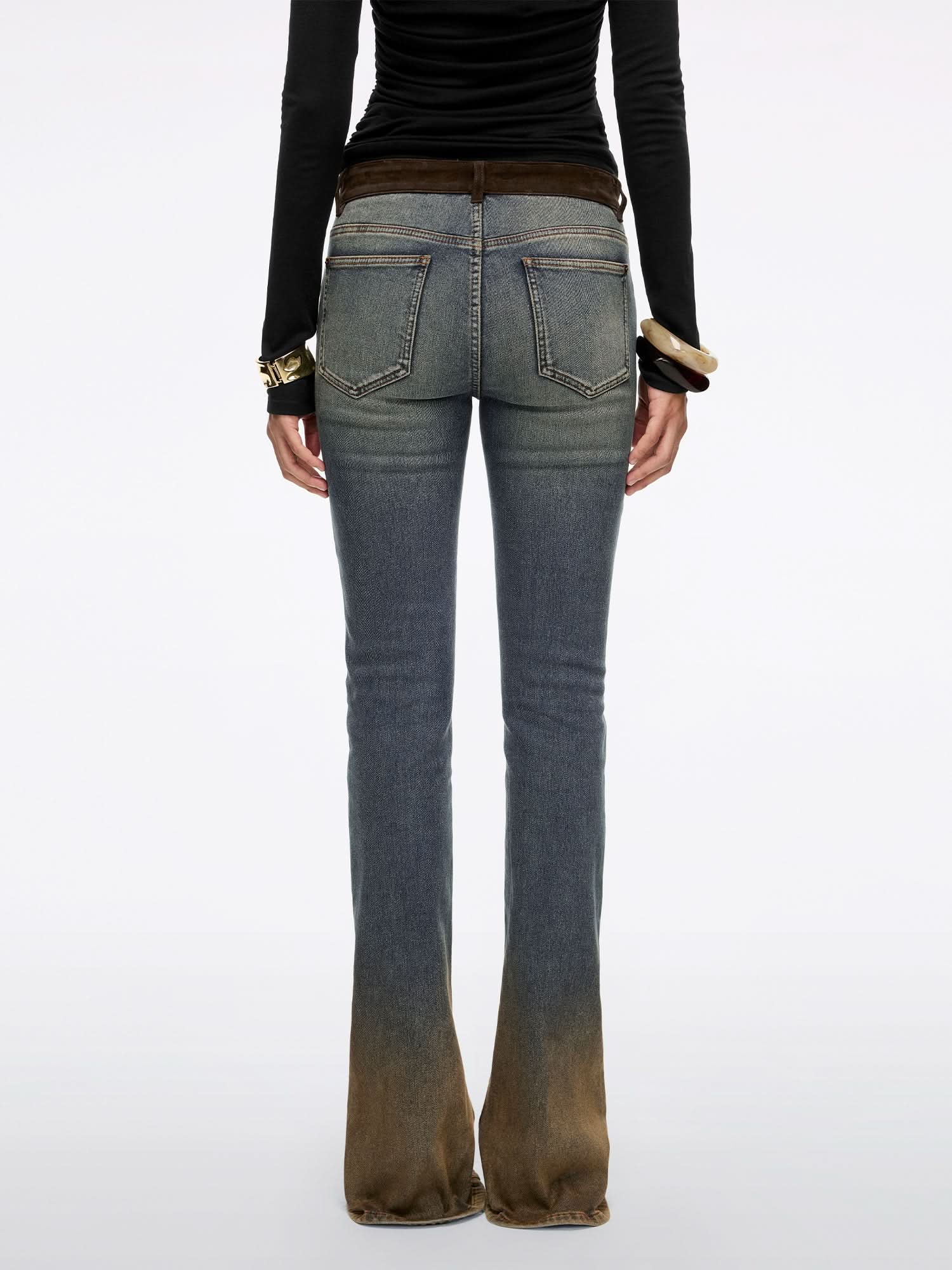 Patchwork Flared Jeans - Image 3