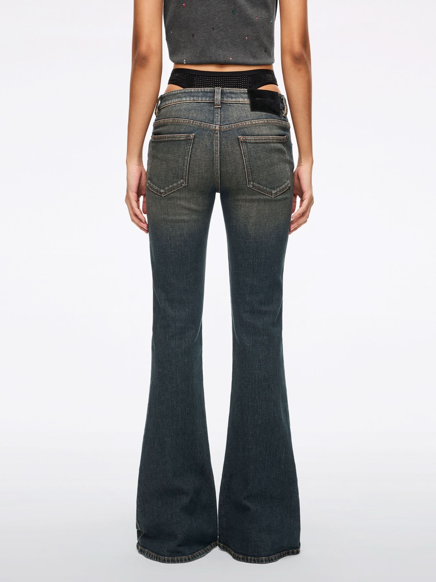 Patchwork Flared Jeans - Image 3