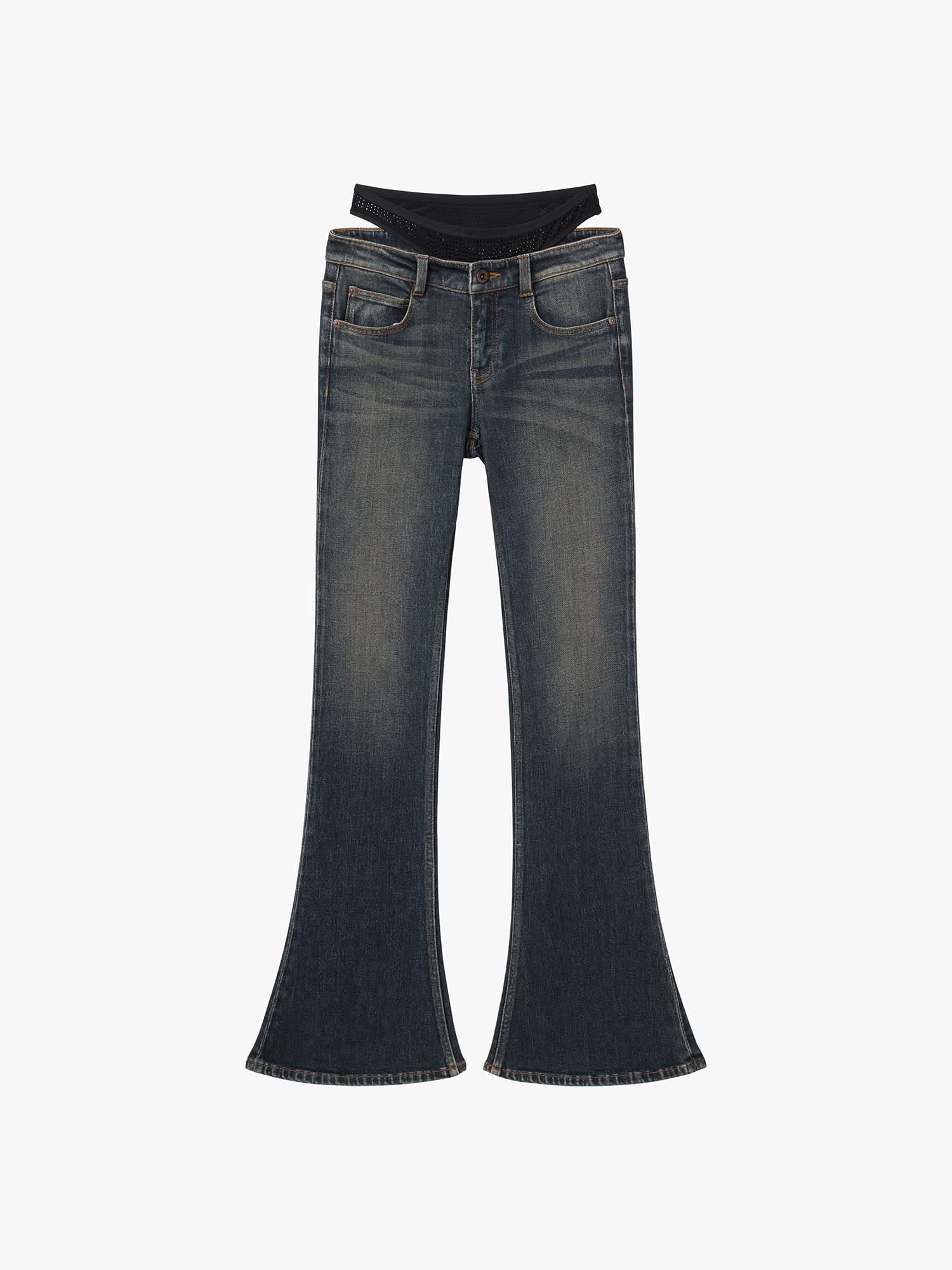 Patchwork Flared Jeans - Image 5