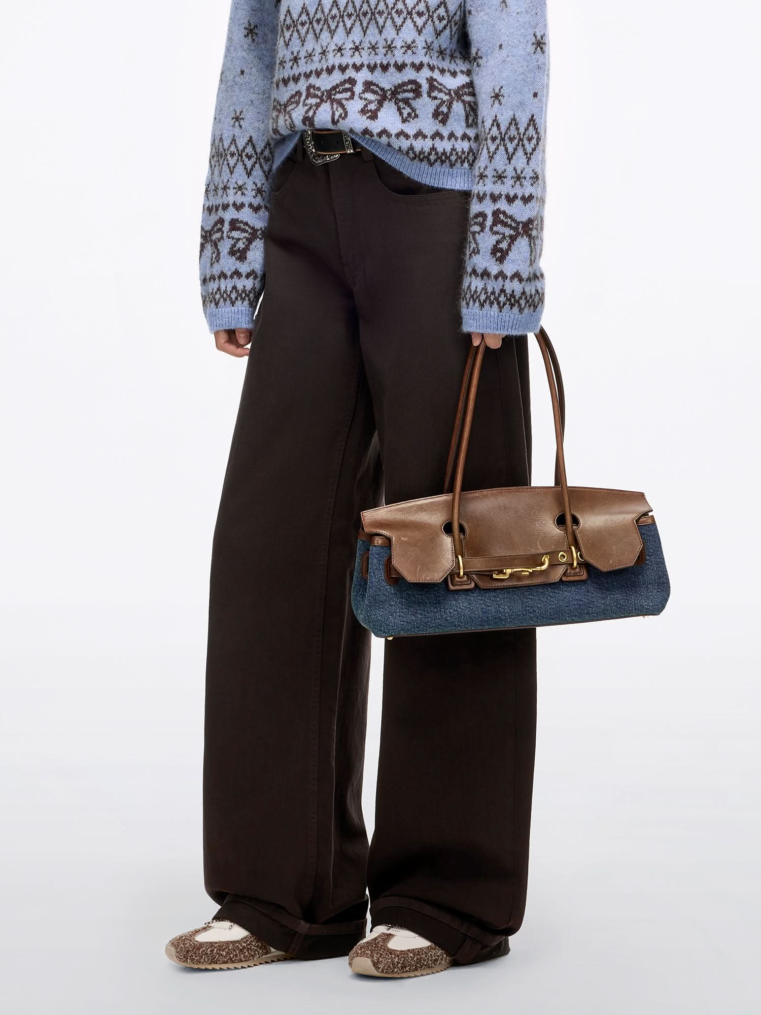 Patchwork Leather Shoulder Bag - Image 2