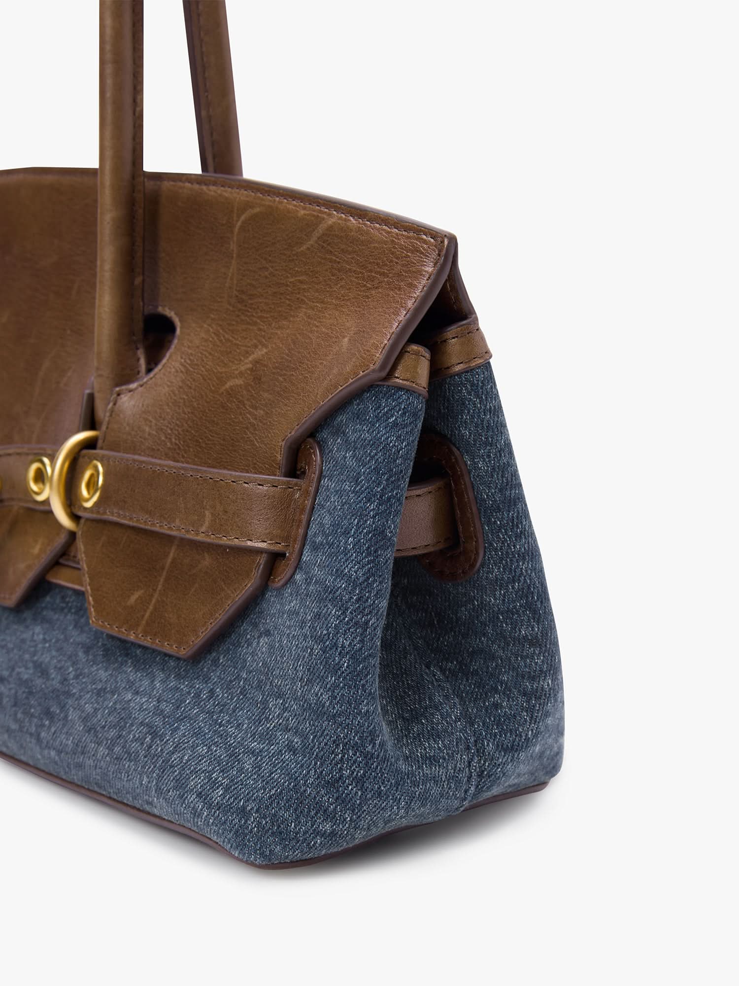 Patchwork Leather Shoulder Bag - Image 4