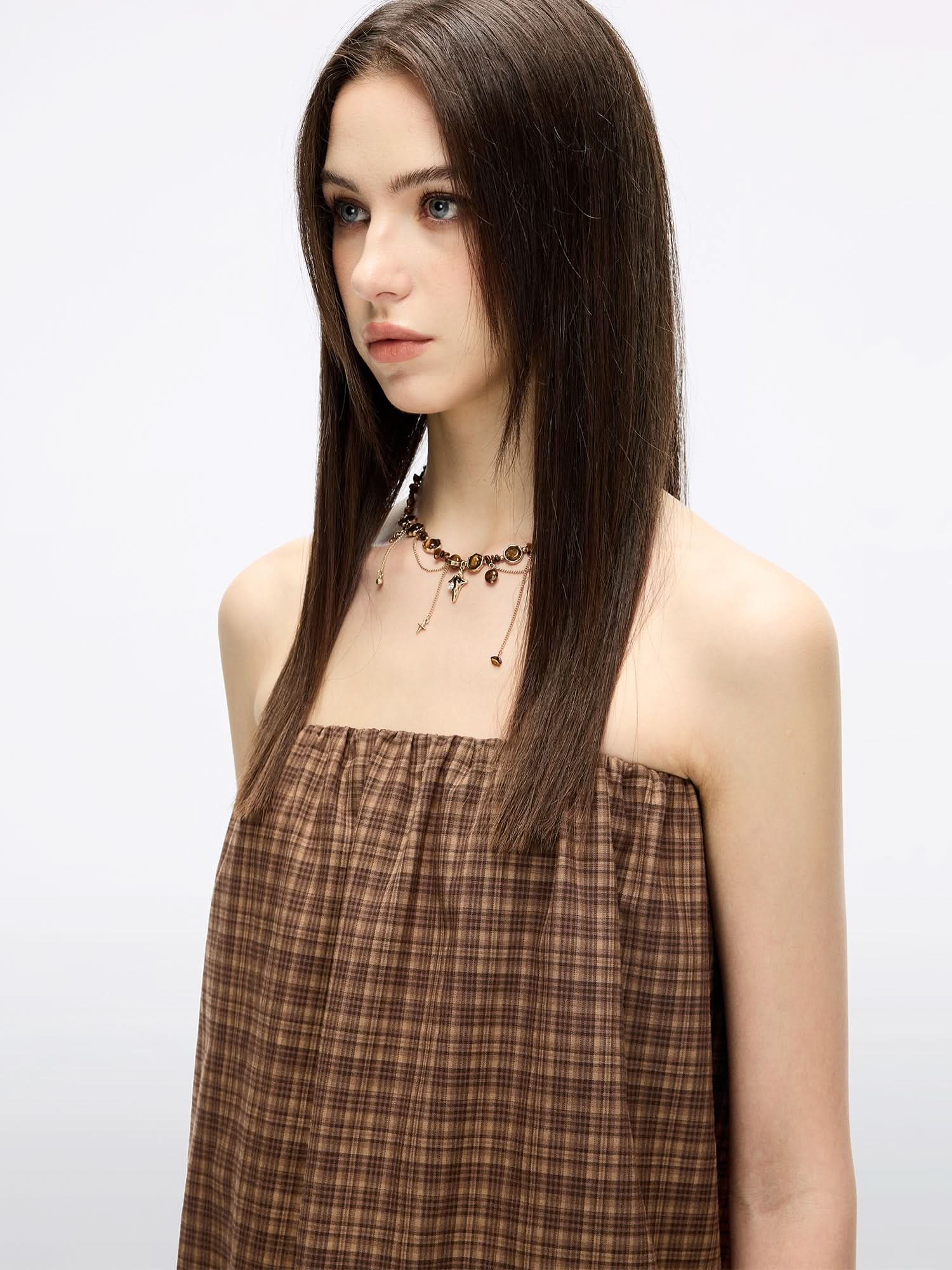 Plaid Strapless Top - Image 3