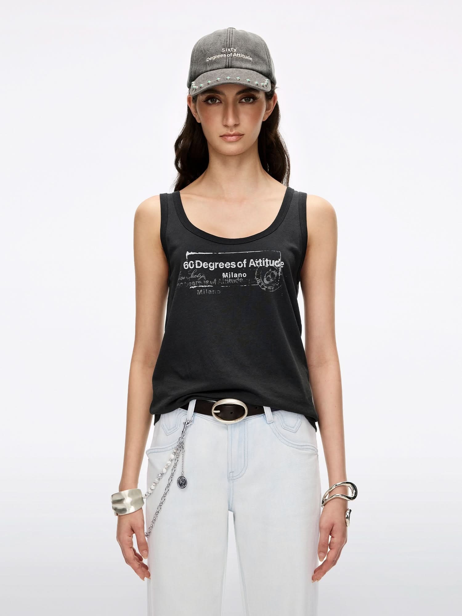 Printed Sleeveless T-Shirt