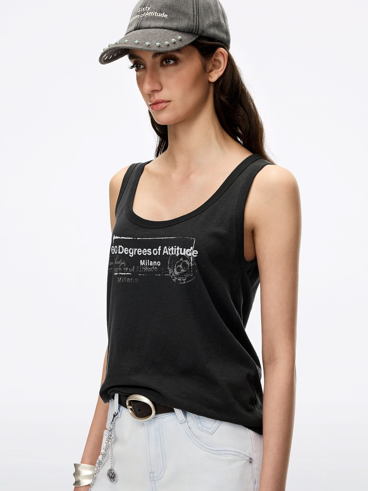 Printed Sleeveless T-Shirt - Image 3