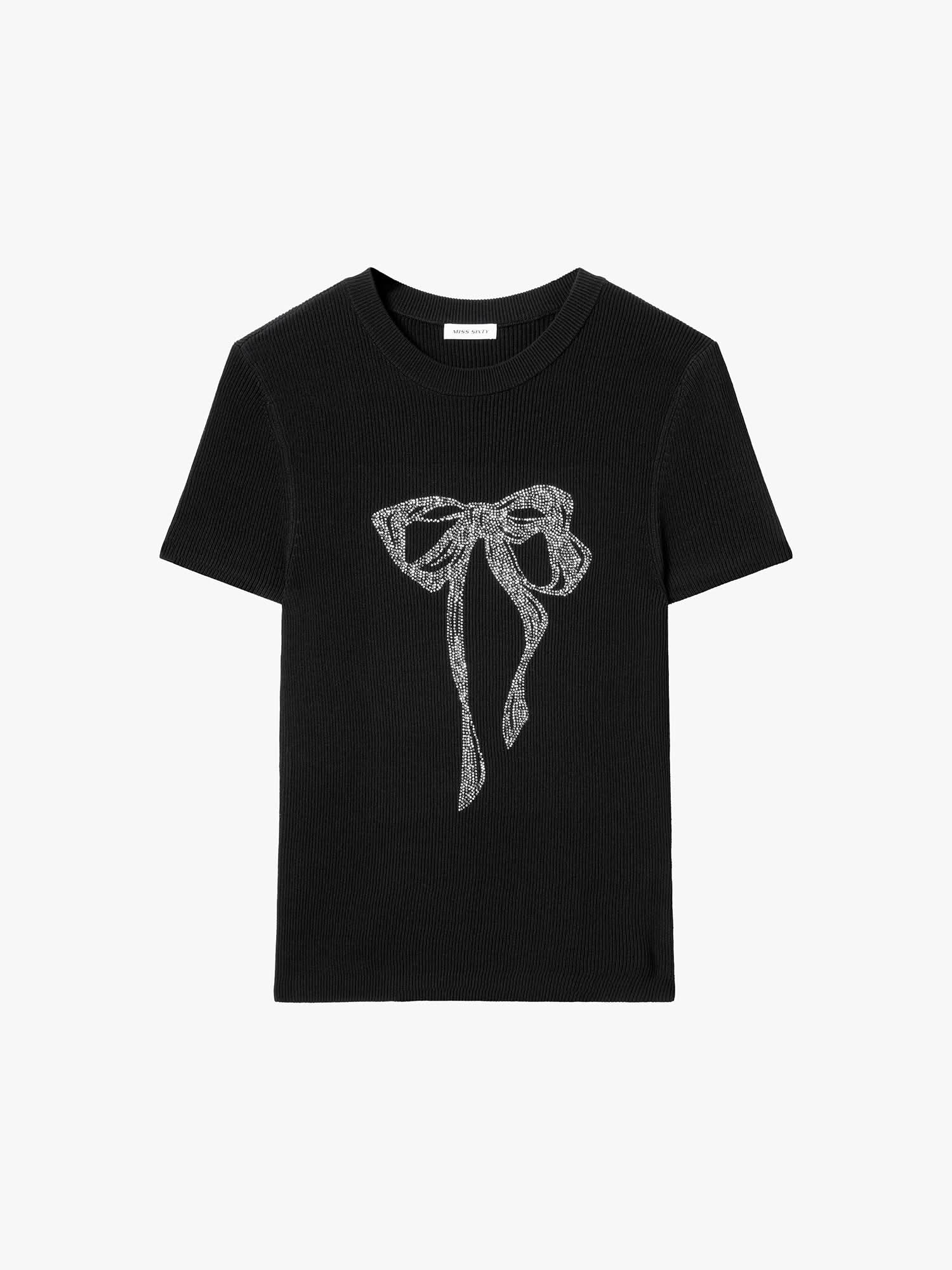 Rhinestone Bow Knit Top - Image 5