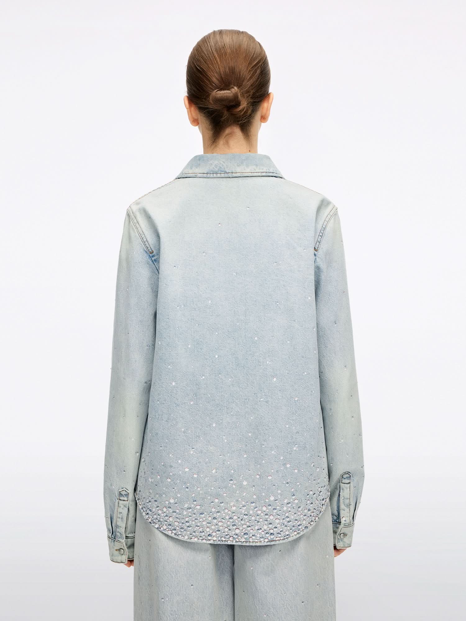Rhinestone Denim Shirt - Image 2