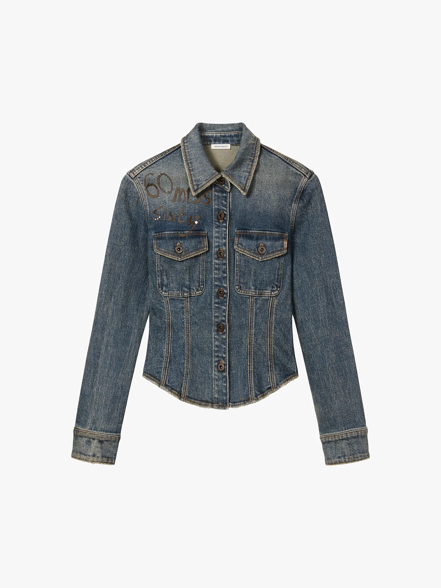 Rhinestone Denim Shirt - Image 5