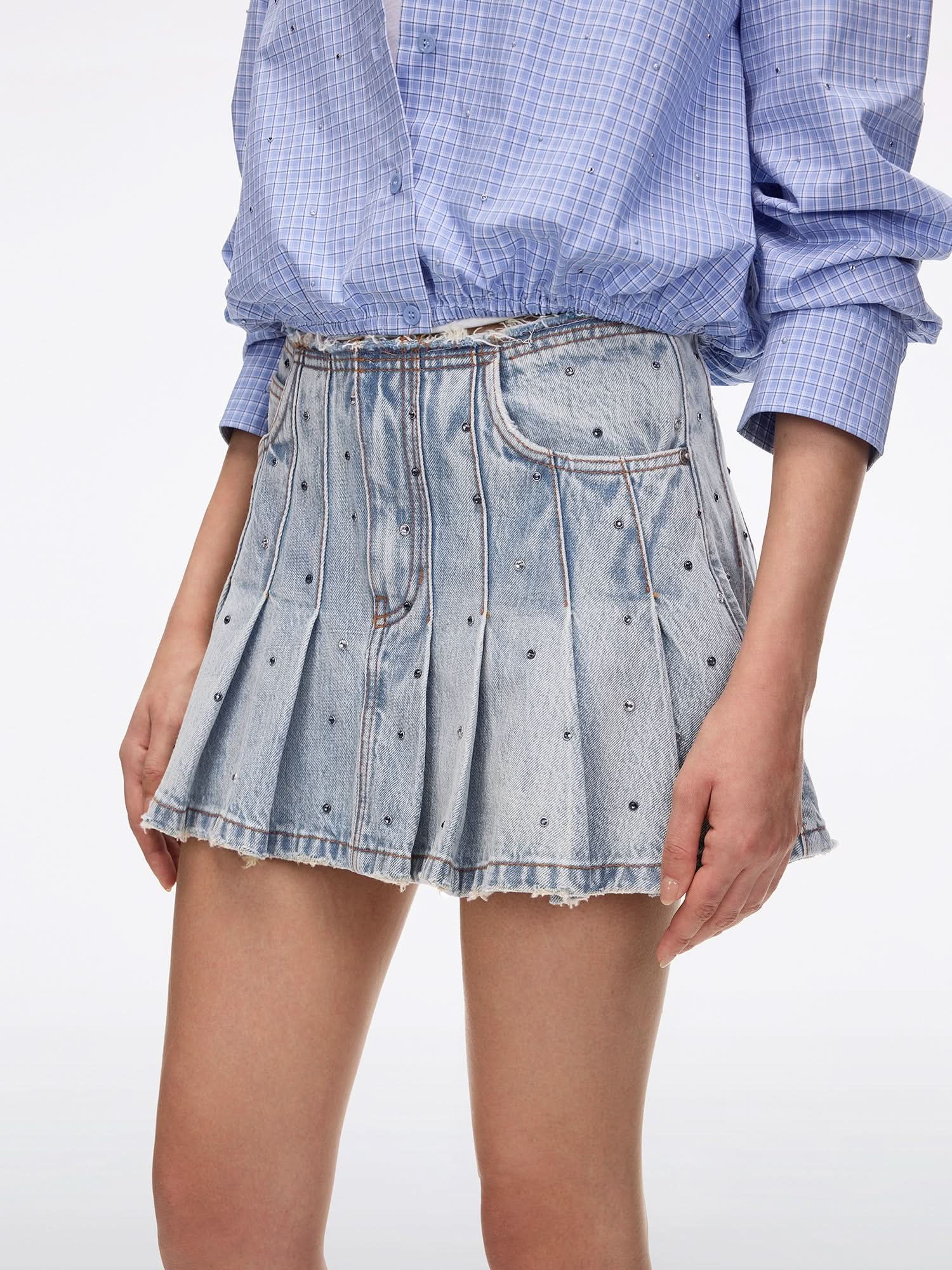 Rhinestone Denim Skirt - Image 4