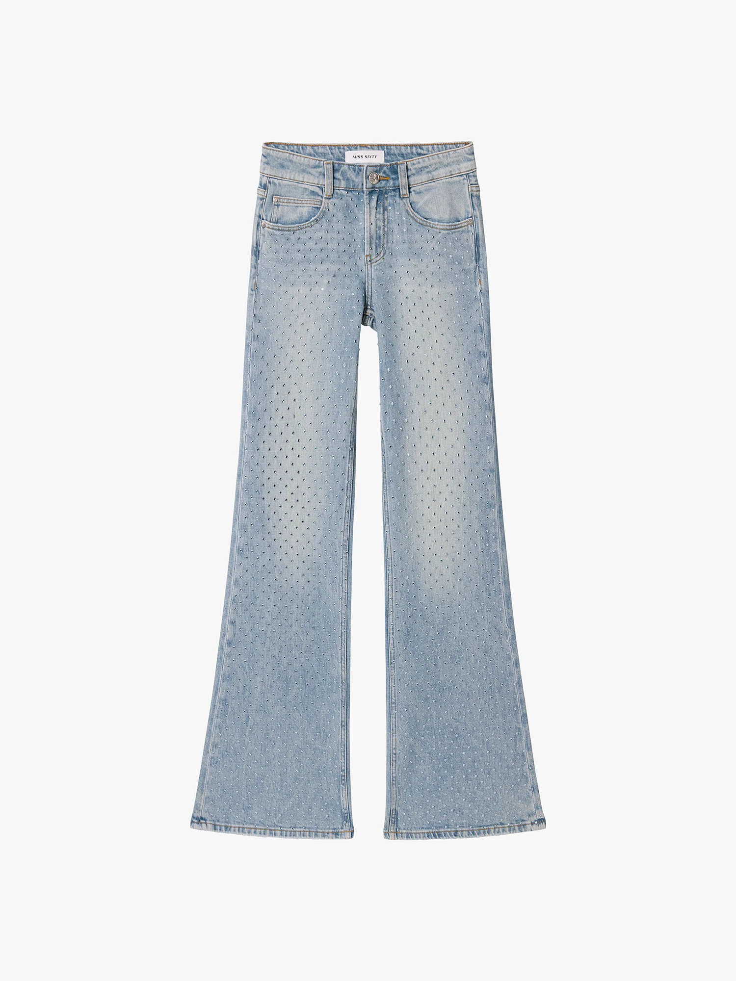 Rhinestone-Embellished Flared Jeans - Image 5