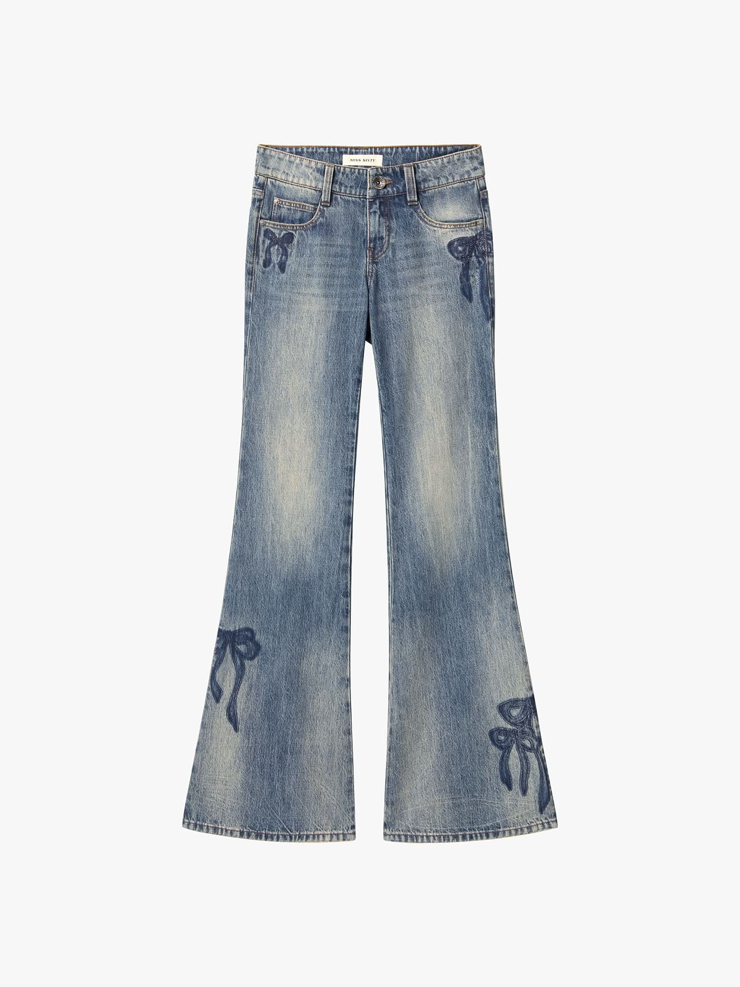 Rhinestone-Embellished Flared Jeans - Image 5