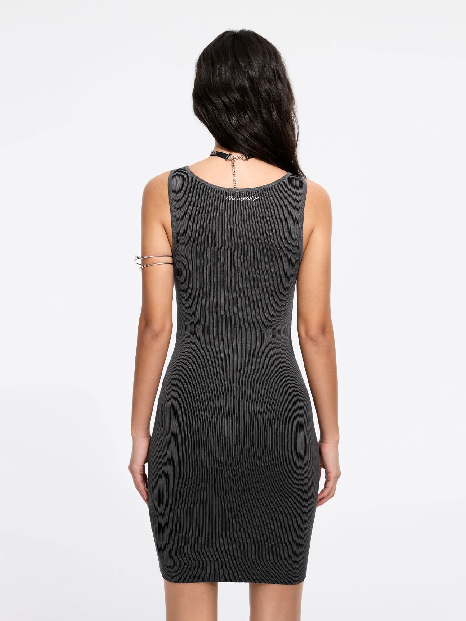 Rhinestone-Embellished Knit Dress - Image 7