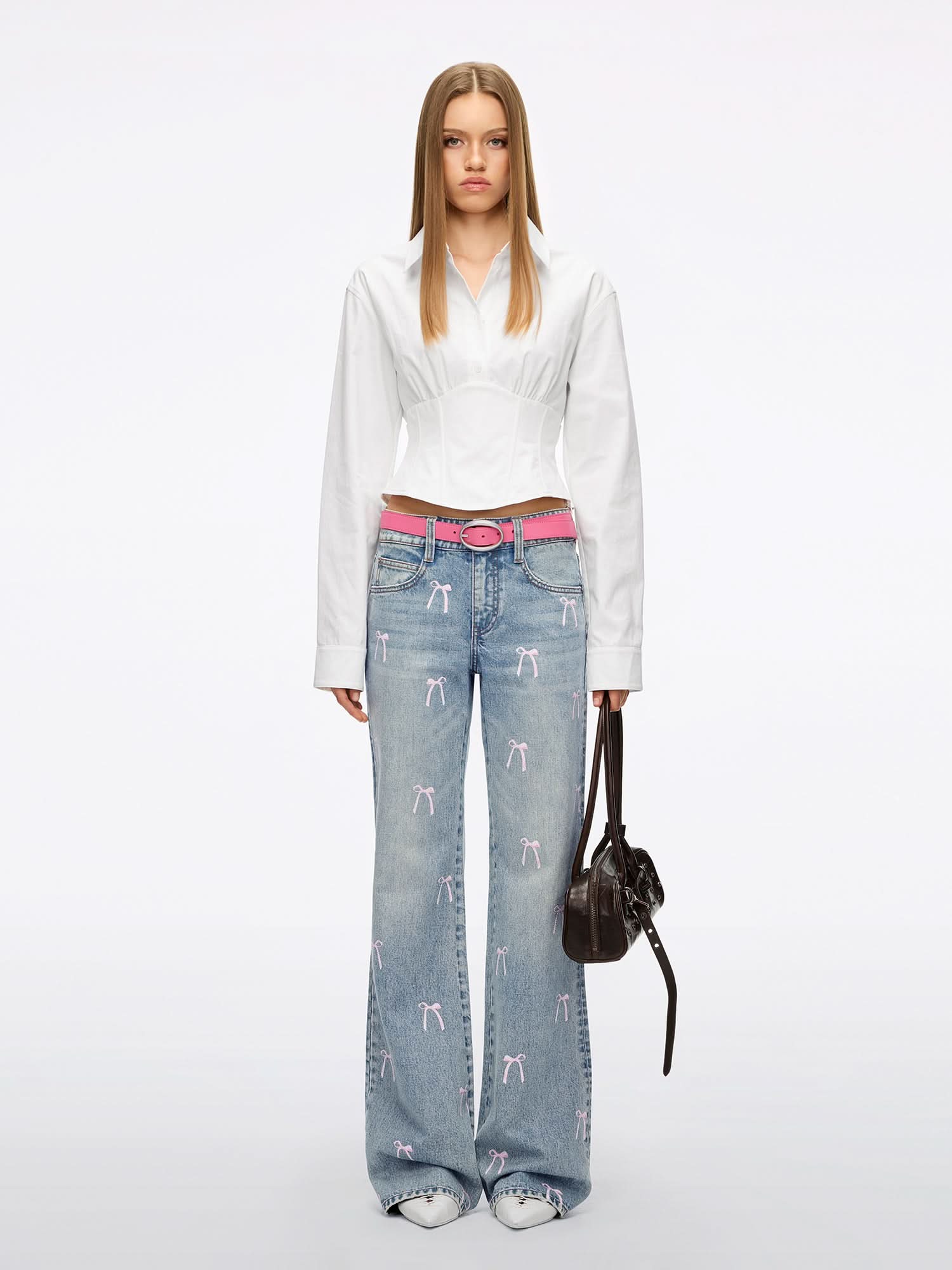 Rhinestone Flare Jeans - Image 2