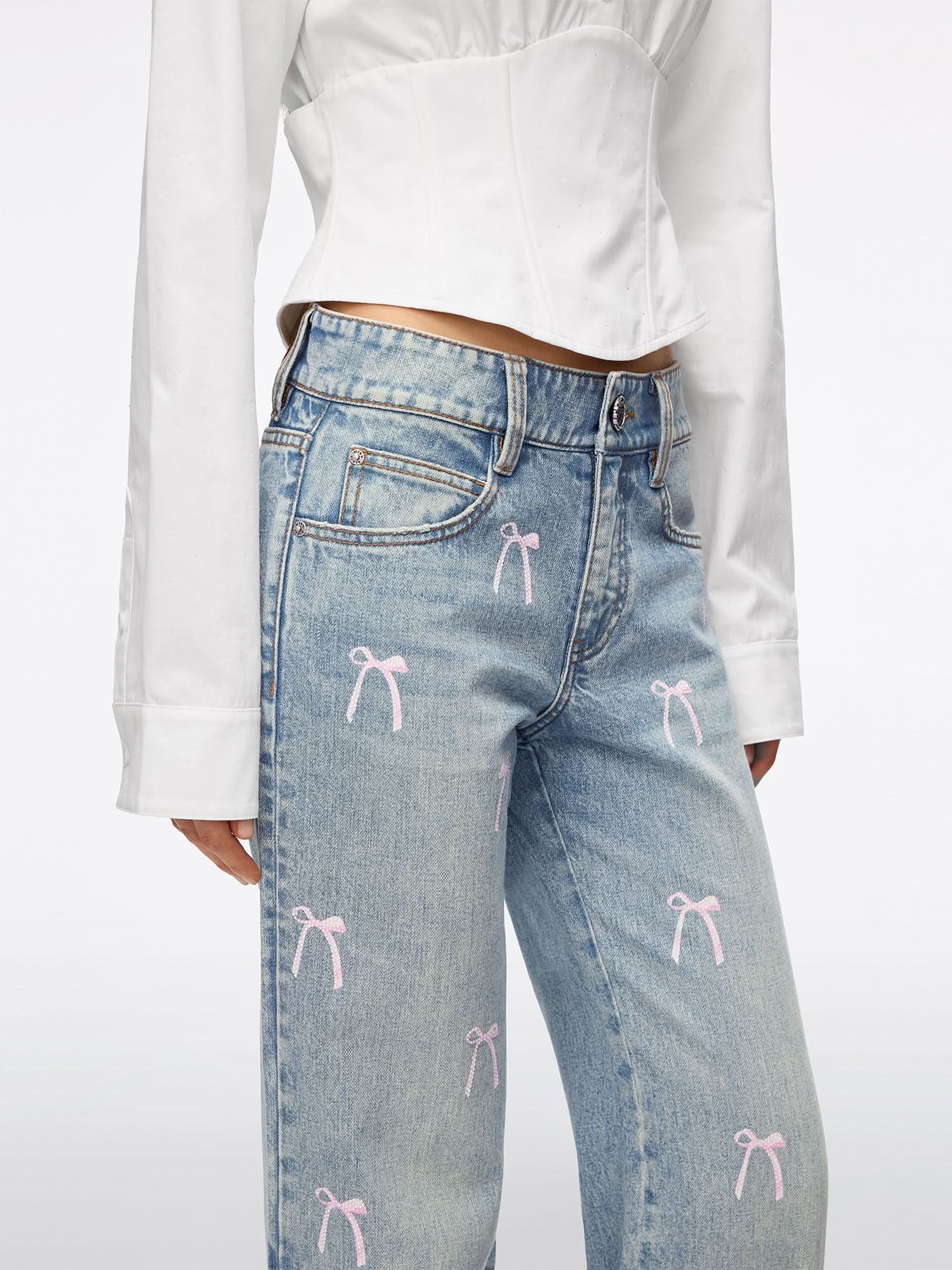 Rhinestone Flare Jeans - Image 4