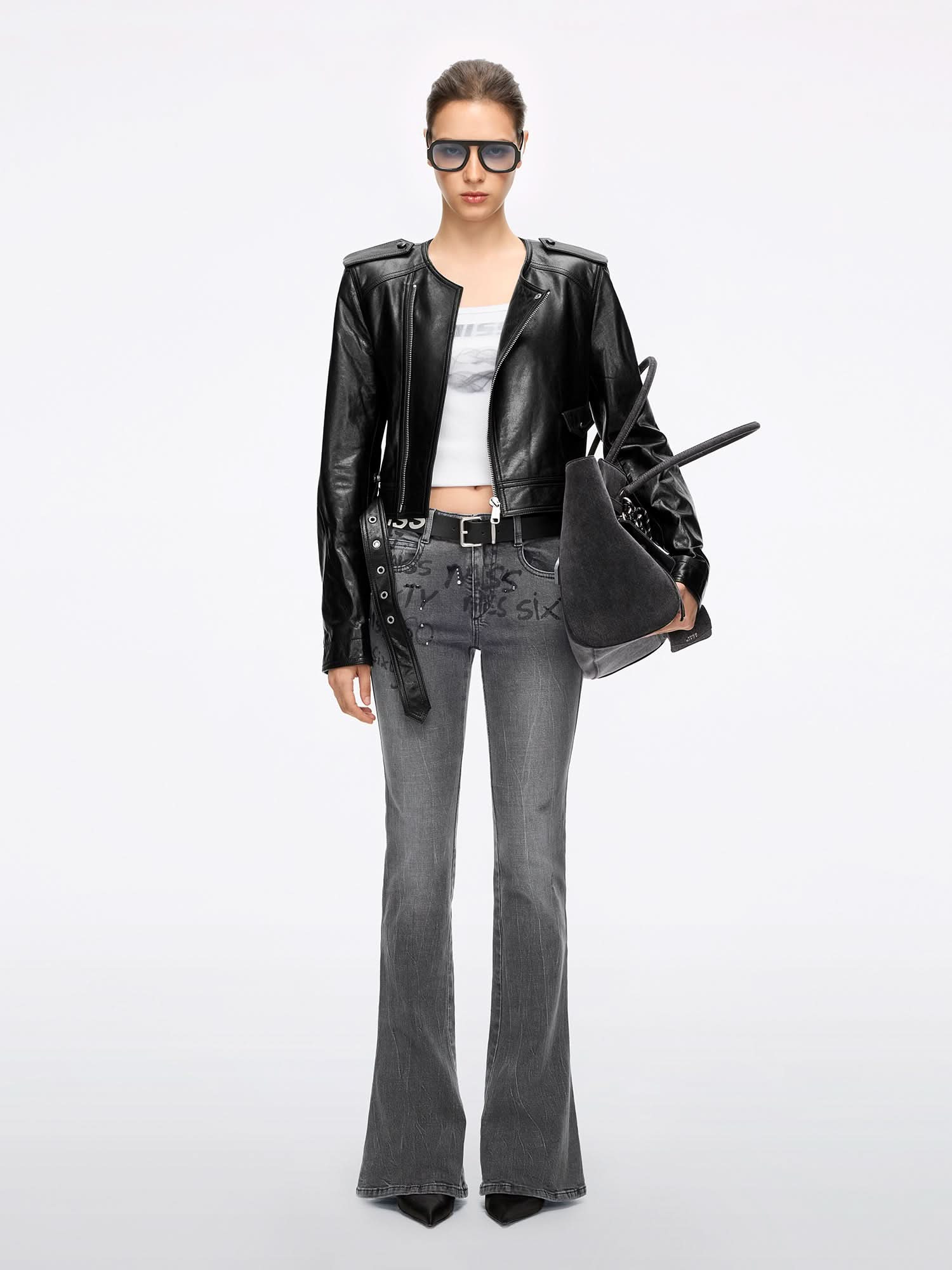 Rhinestone Flared Jeans - Image 2