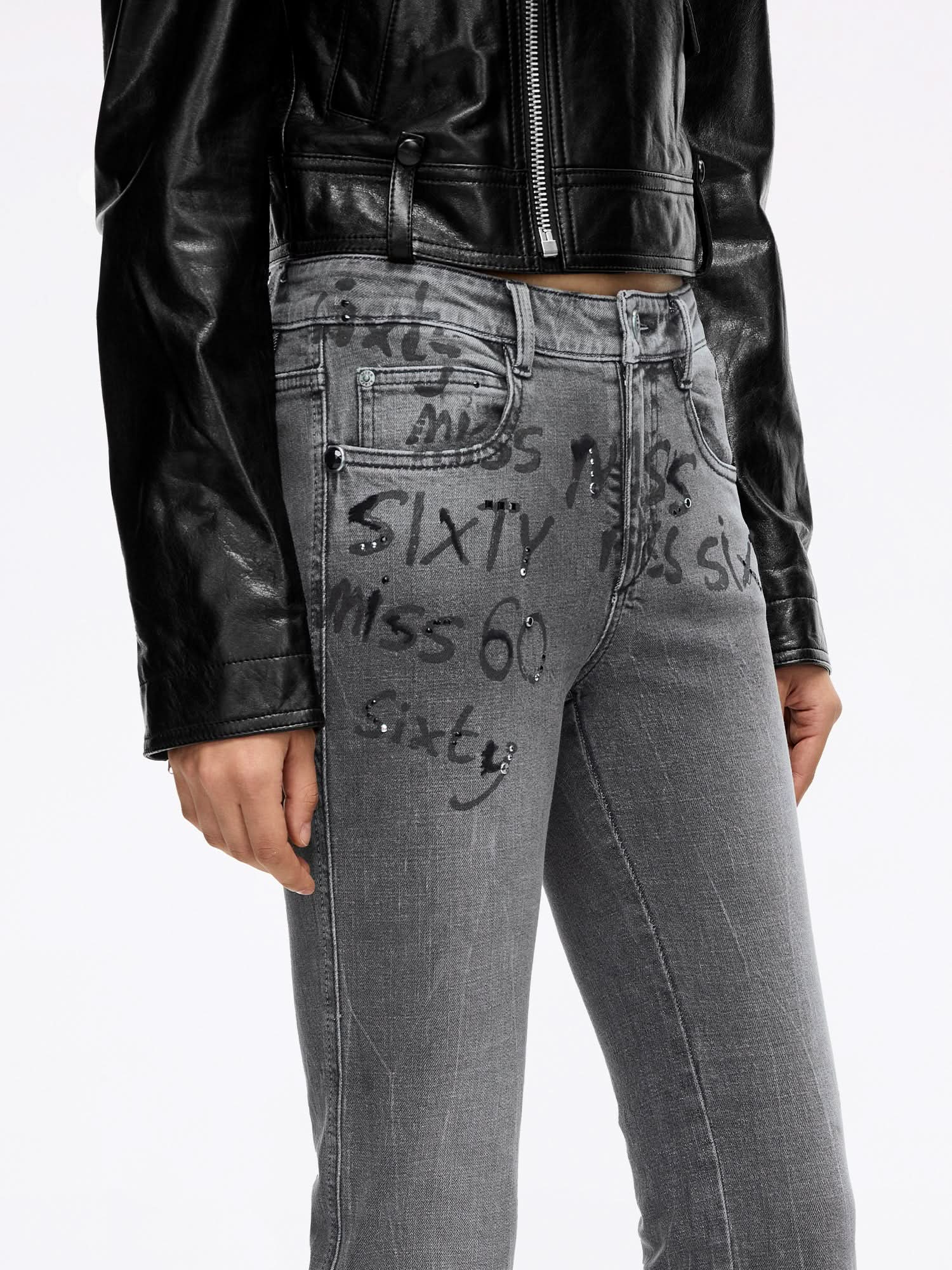 Rhinestone Flared Jeans - Image 4