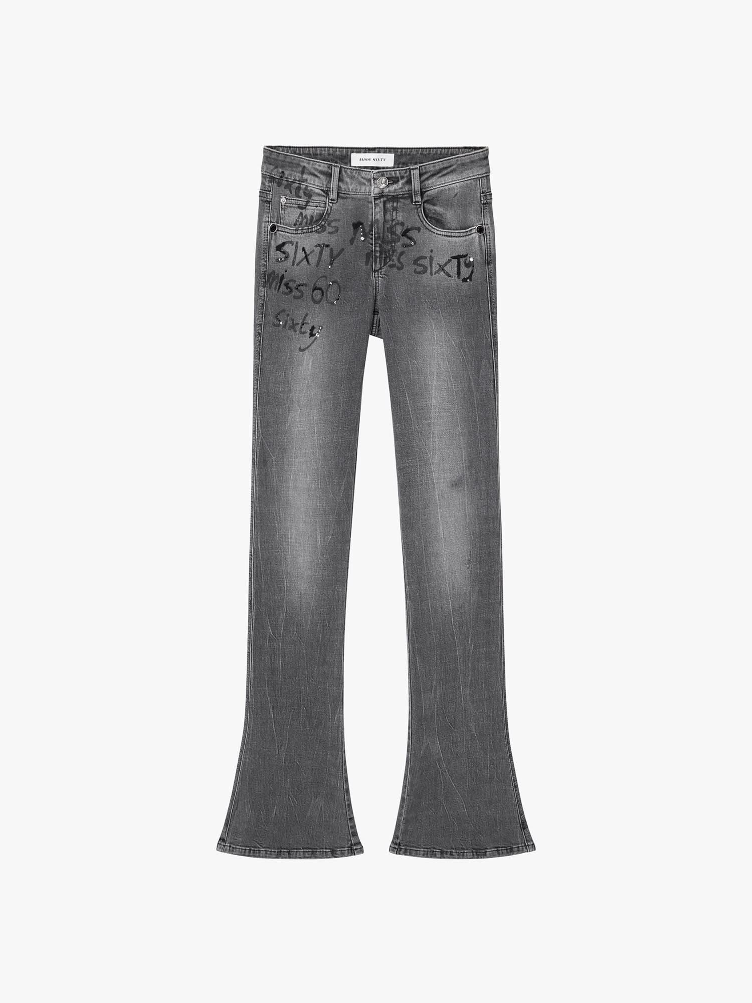 Rhinestone Flared Jeans - Image 5