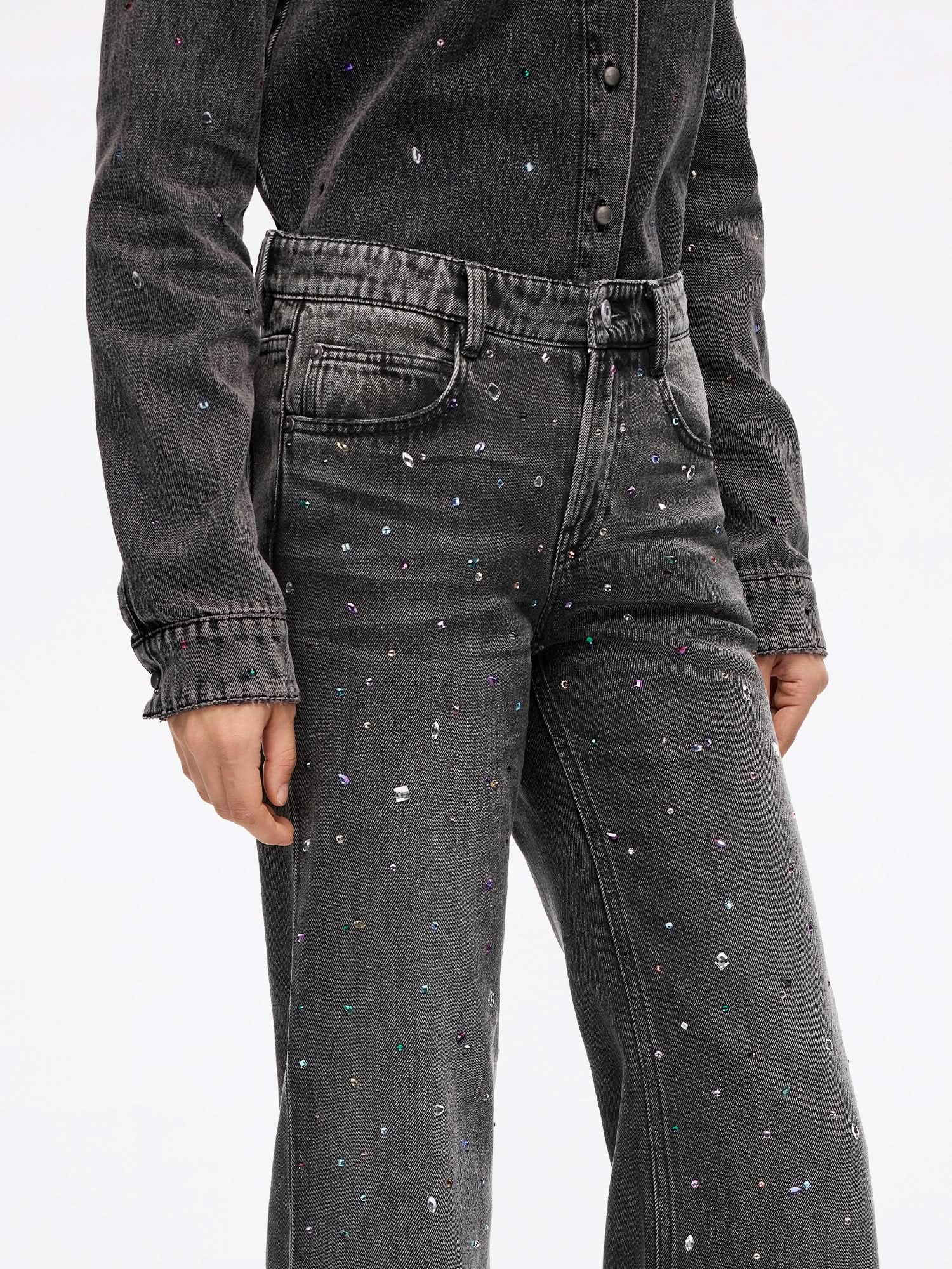 Rhinestone Flared Jeans - Image 4