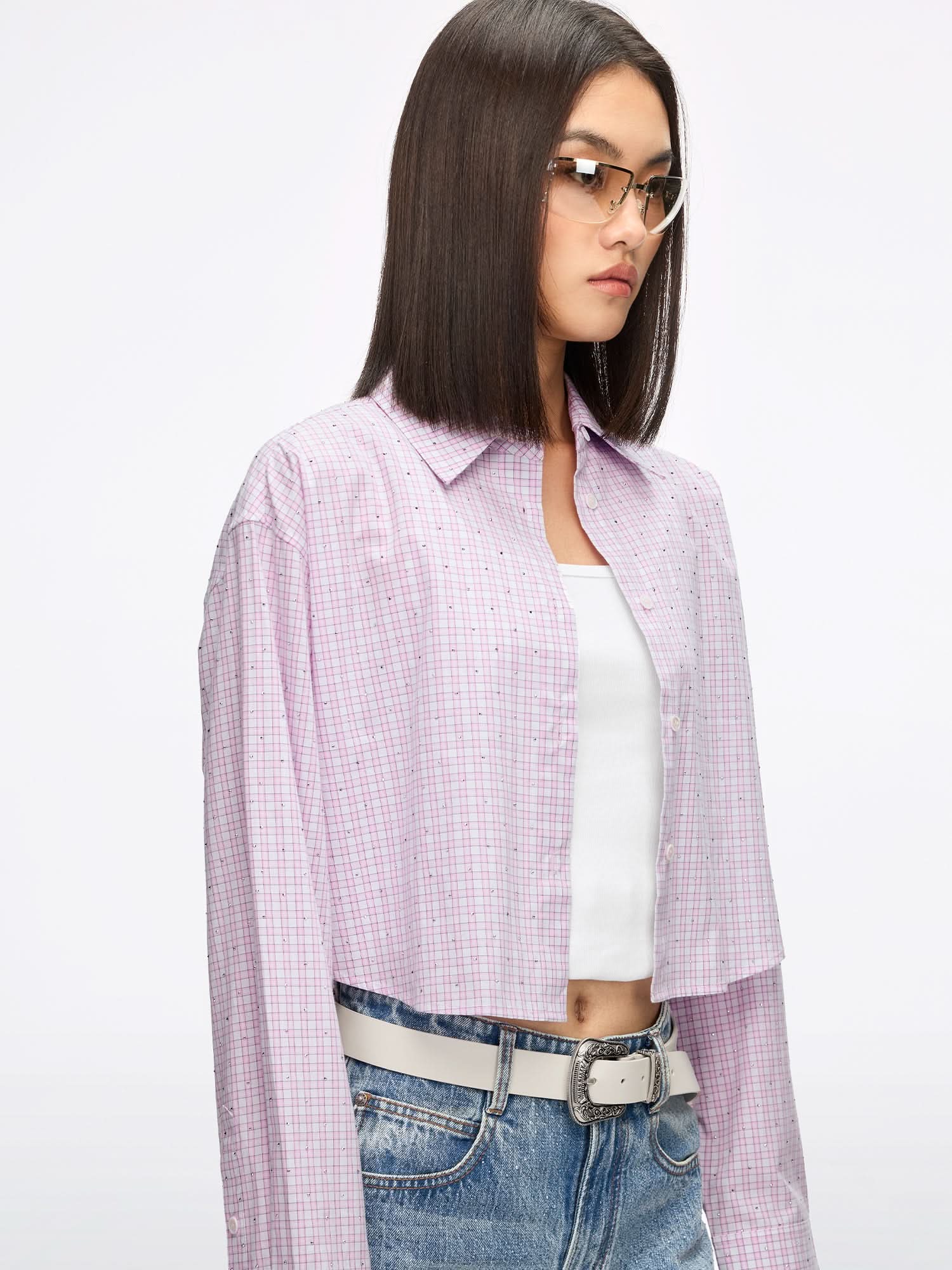 Rhinestone Plaid Shirt - Image 3