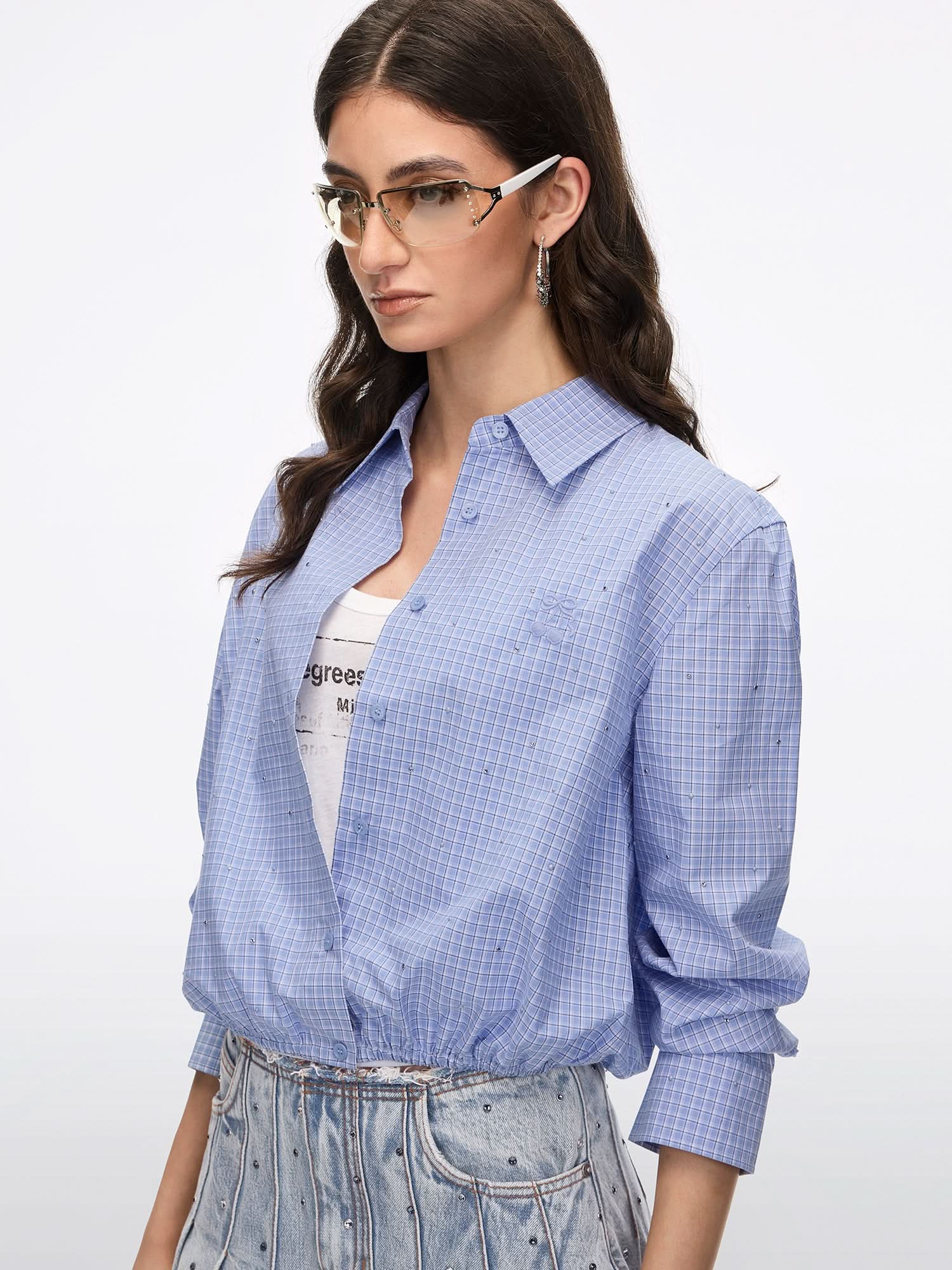 Rhinestone Plaid Shirt - Image 3