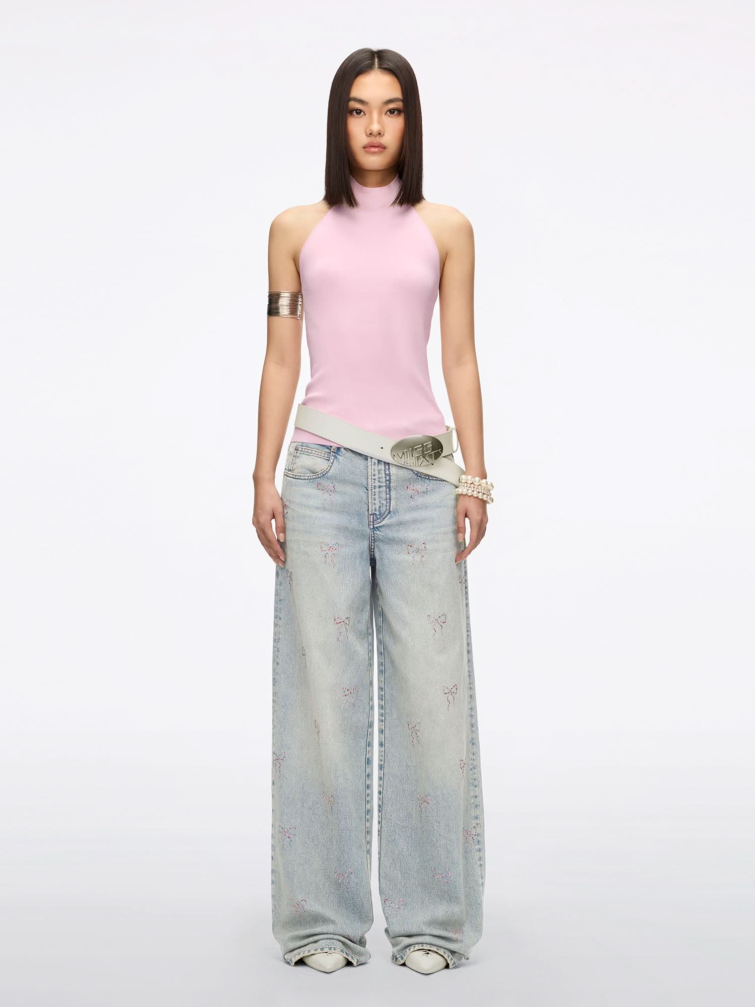 Rhinestone Straight-leg Jeans - Image 2