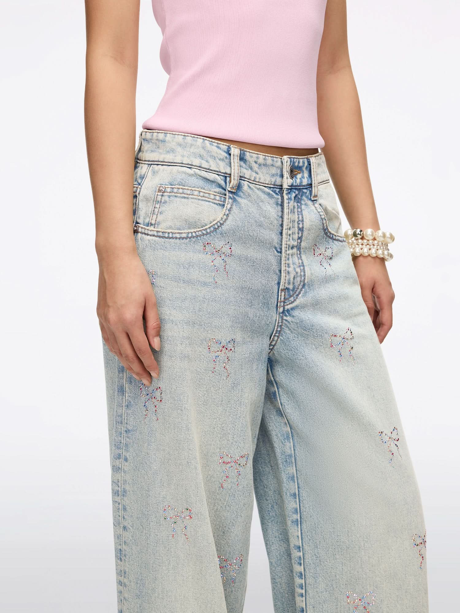 Rhinestone Straight-leg Jeans - Image 4