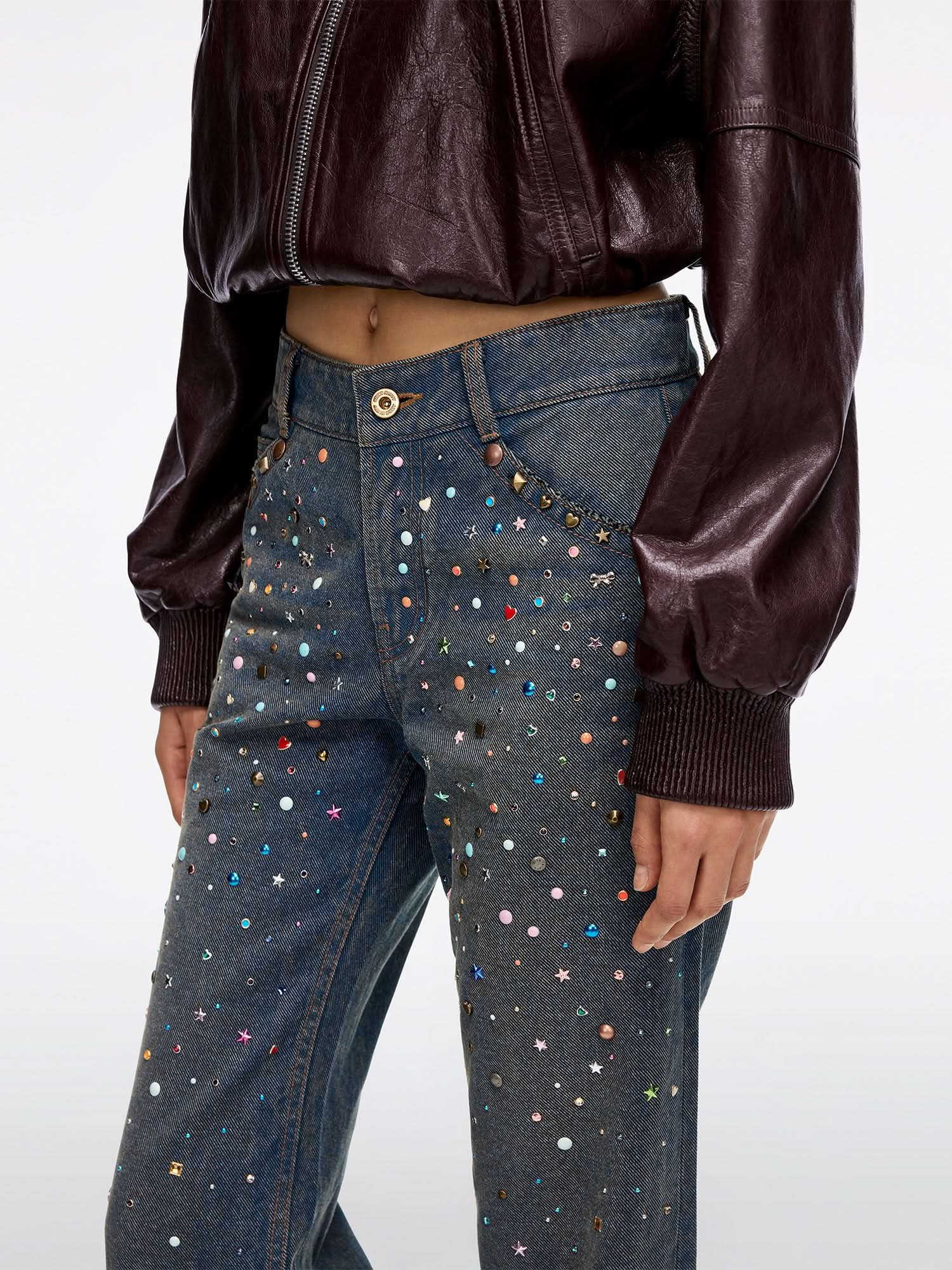 Rhinestone Straight-Leg Jeans - Image 4