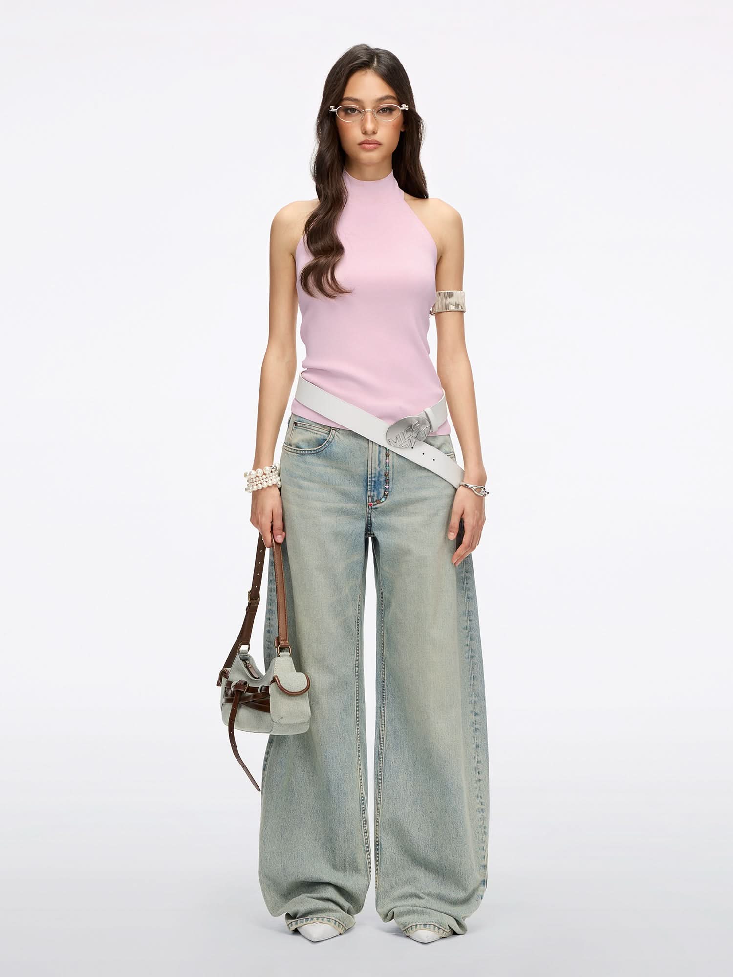 Rhinestone Wing Embellished Jeans - Image 2