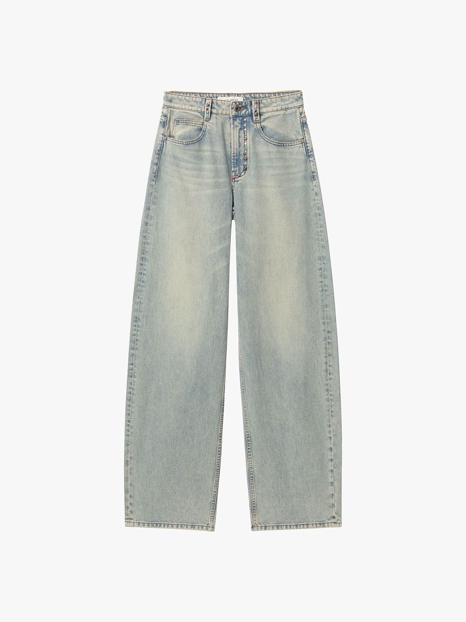 Rhinestone Wing Embellished Jeans - Image 5