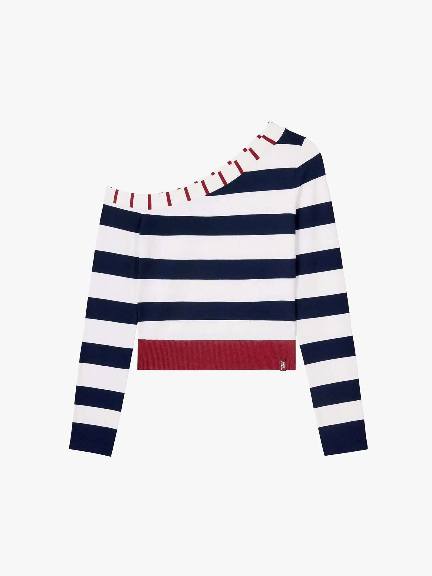 Slanted Shoulder Knit Top - Image 5