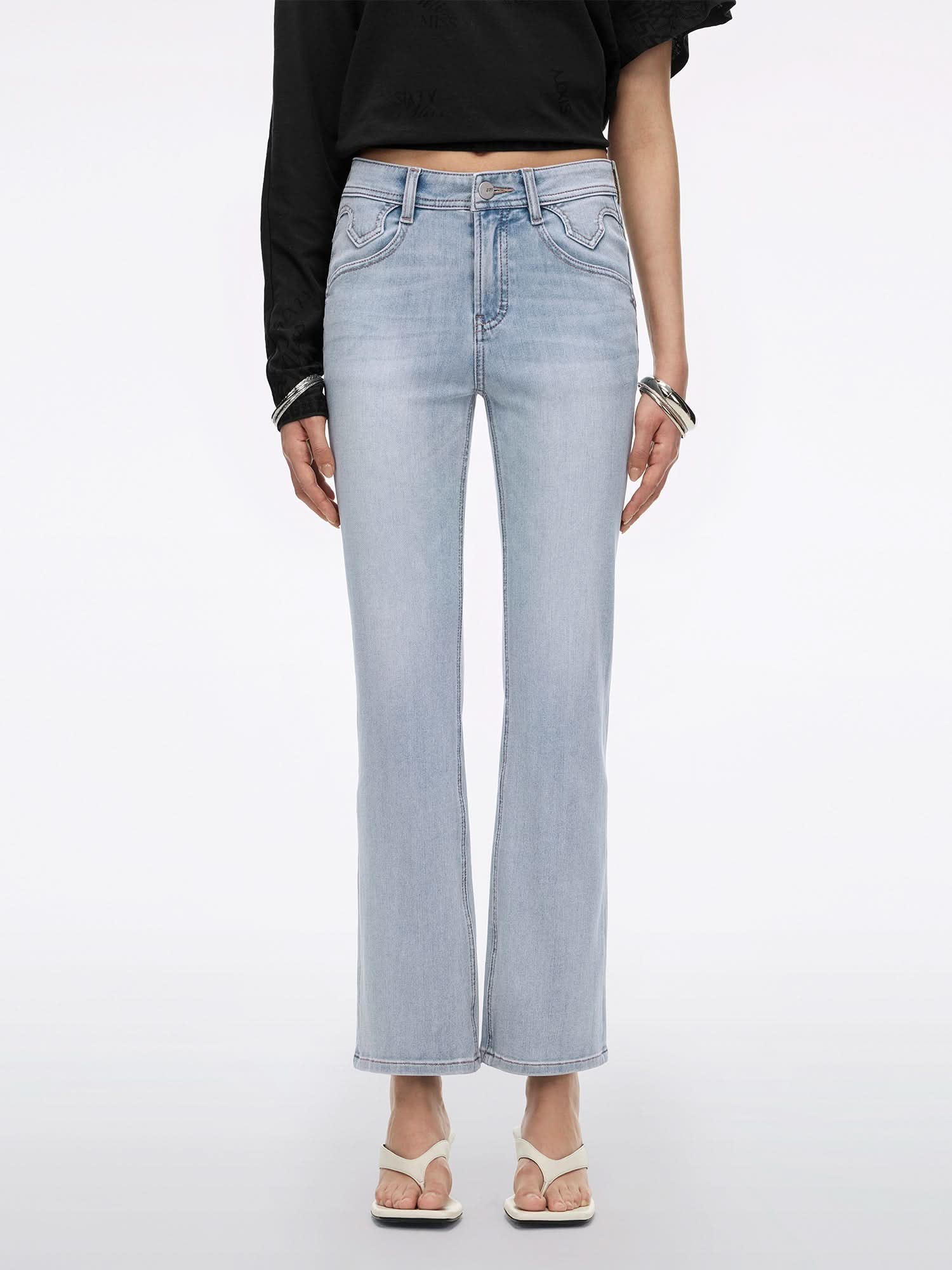 Slim-Fit Flared Jeans-BELLA