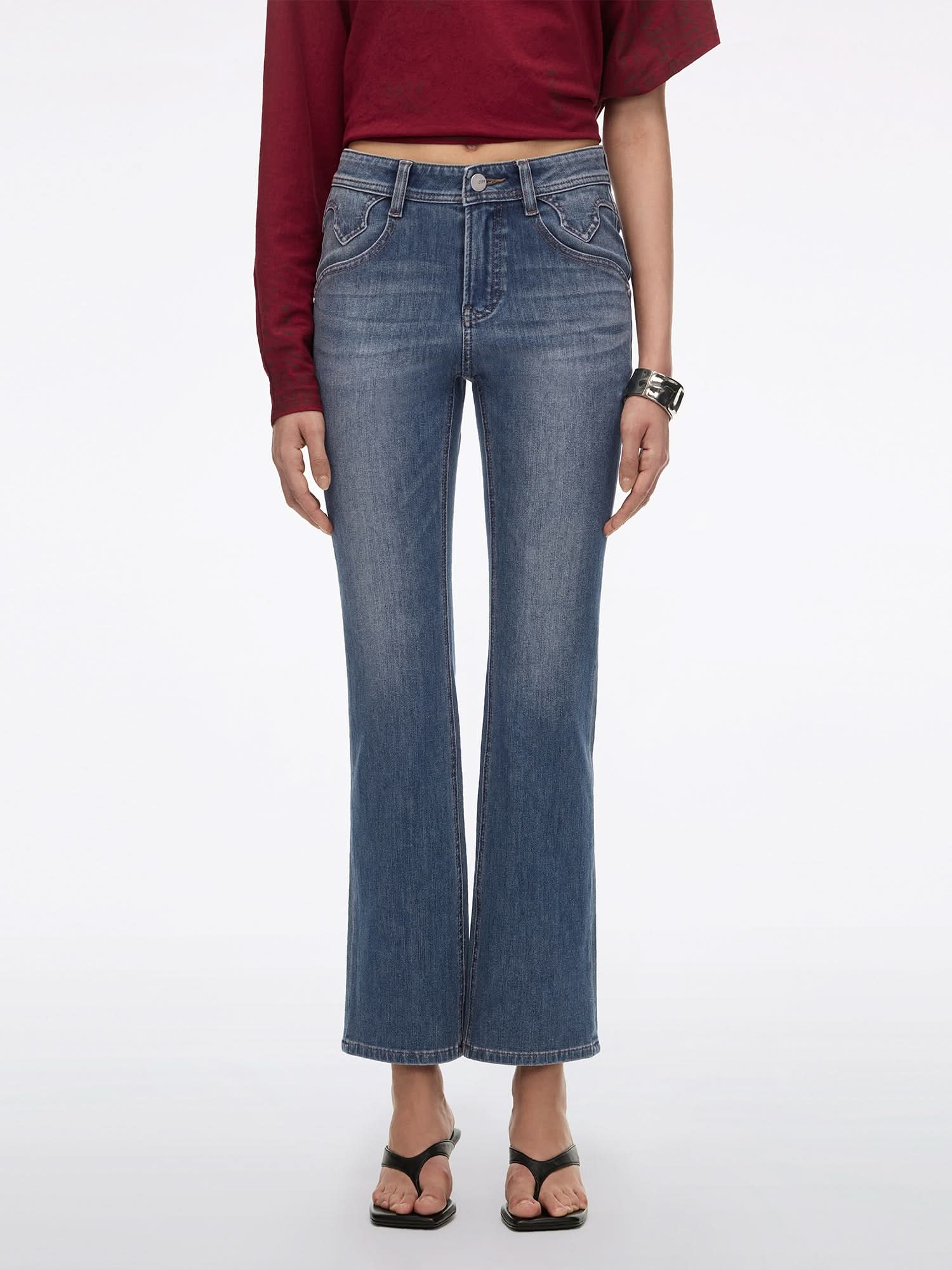 Slim-Fit Flared Jeans-BELLA