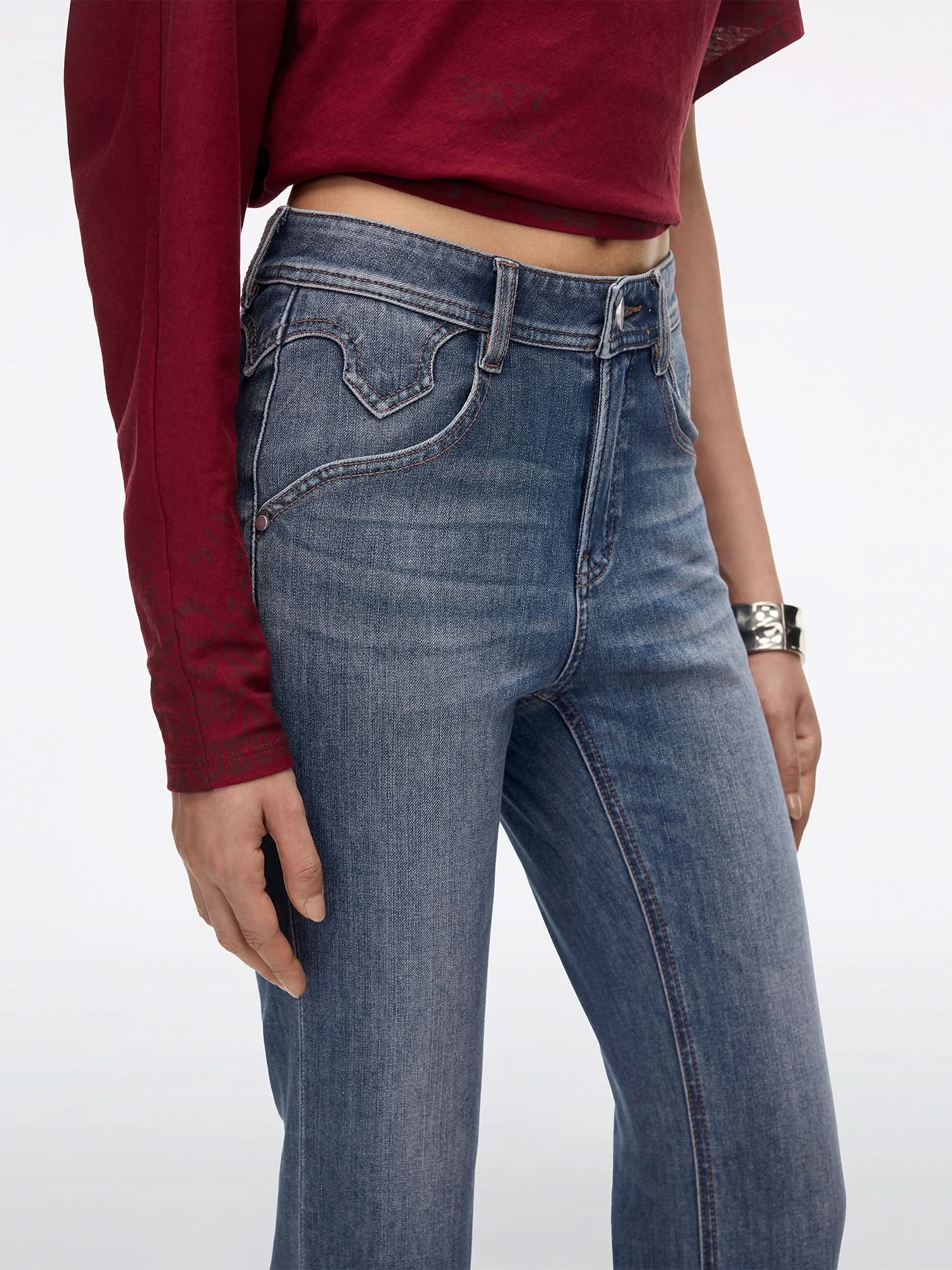 Slim-Fit Flared Jeans-BELLA - Image 4