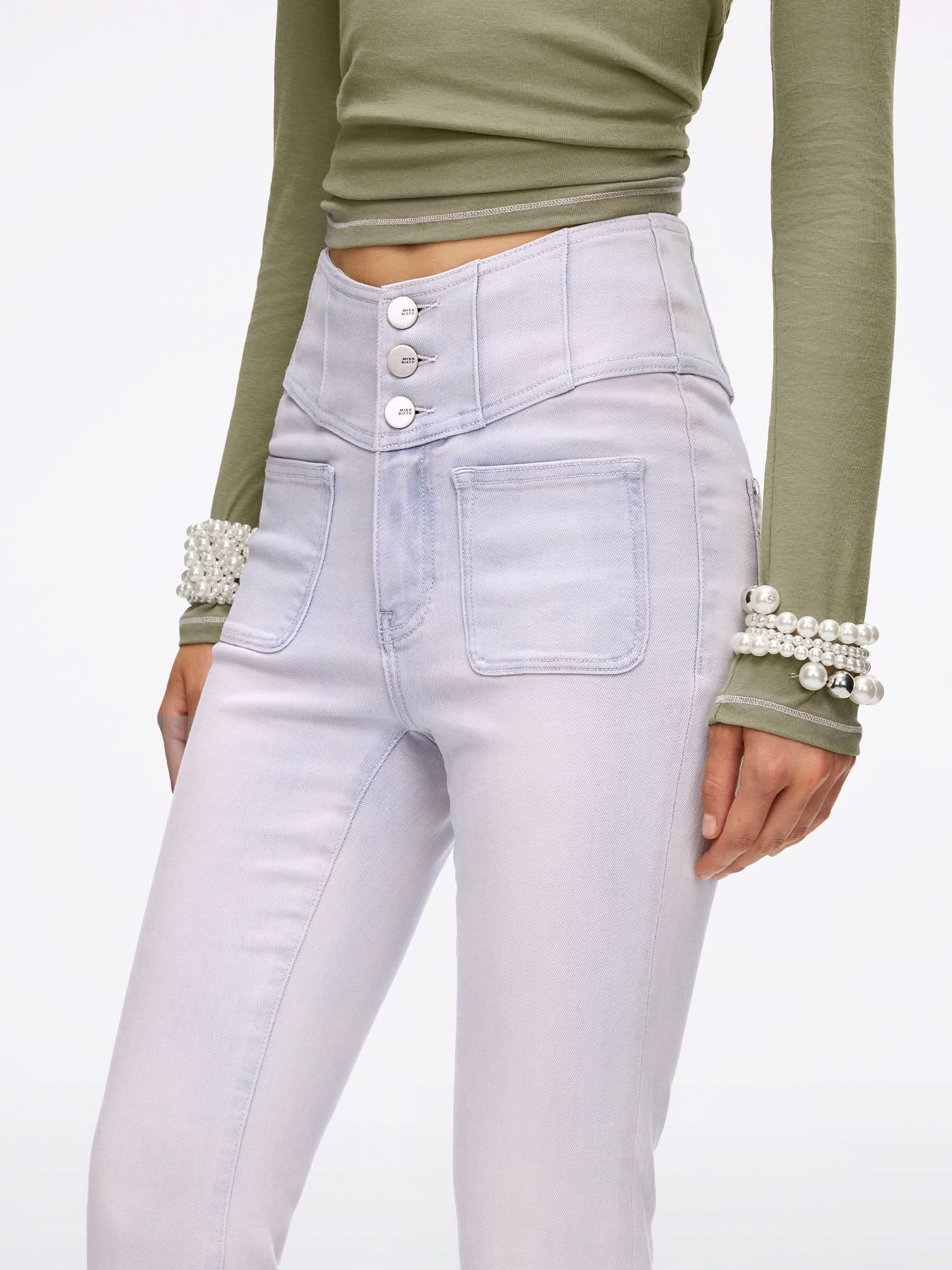 Slim Fit Flared Jeans-GLENDA PLUS 5 - Image 4