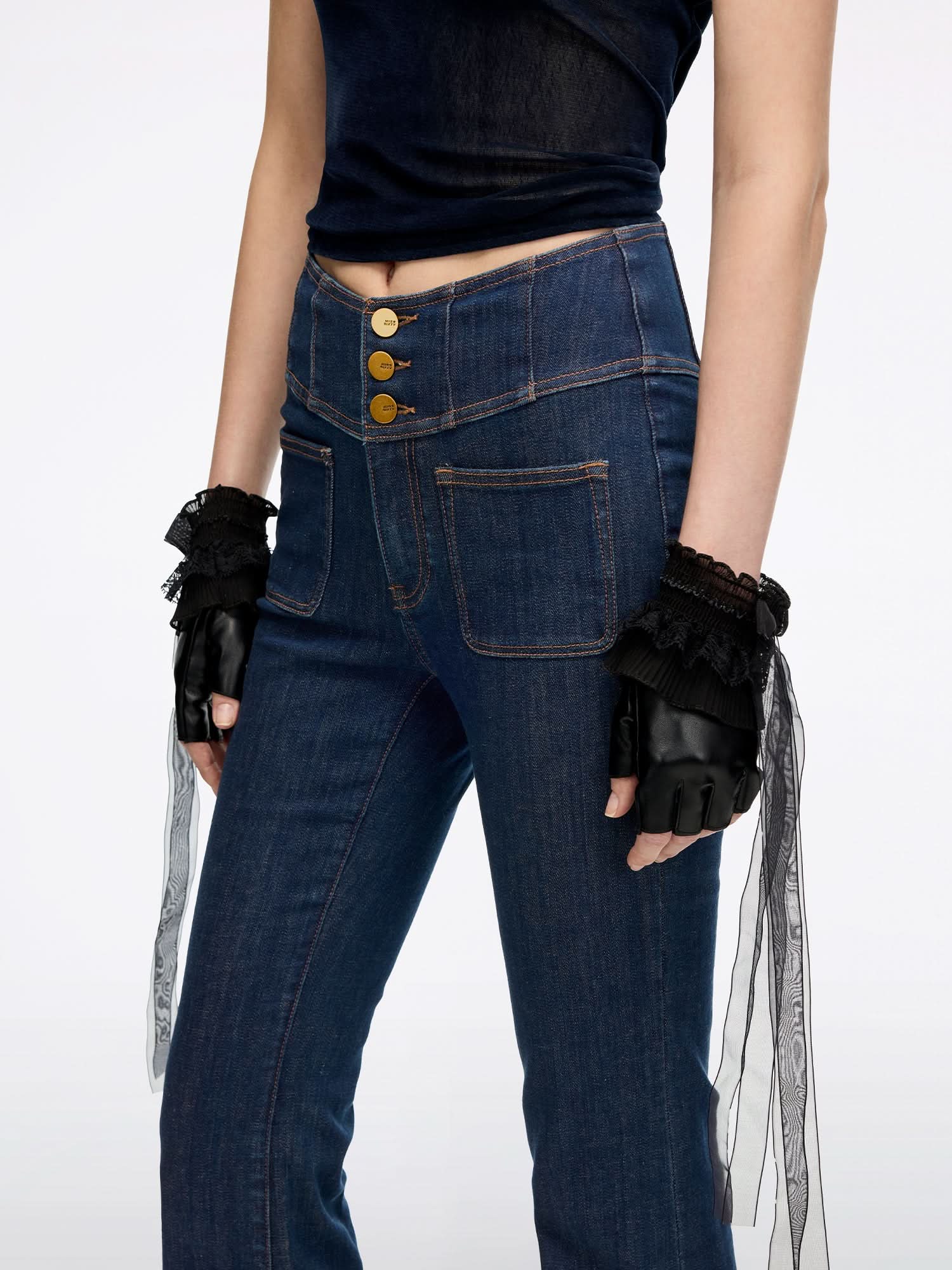 Slim Fit Flared Jeans-GLENDA PLUS 5 - Image 4