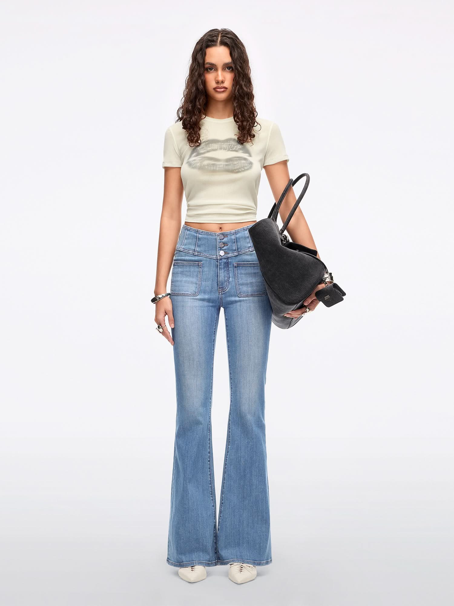 Slim Fit Flared Jeans-GLENDA PLUS 5 - Image 2