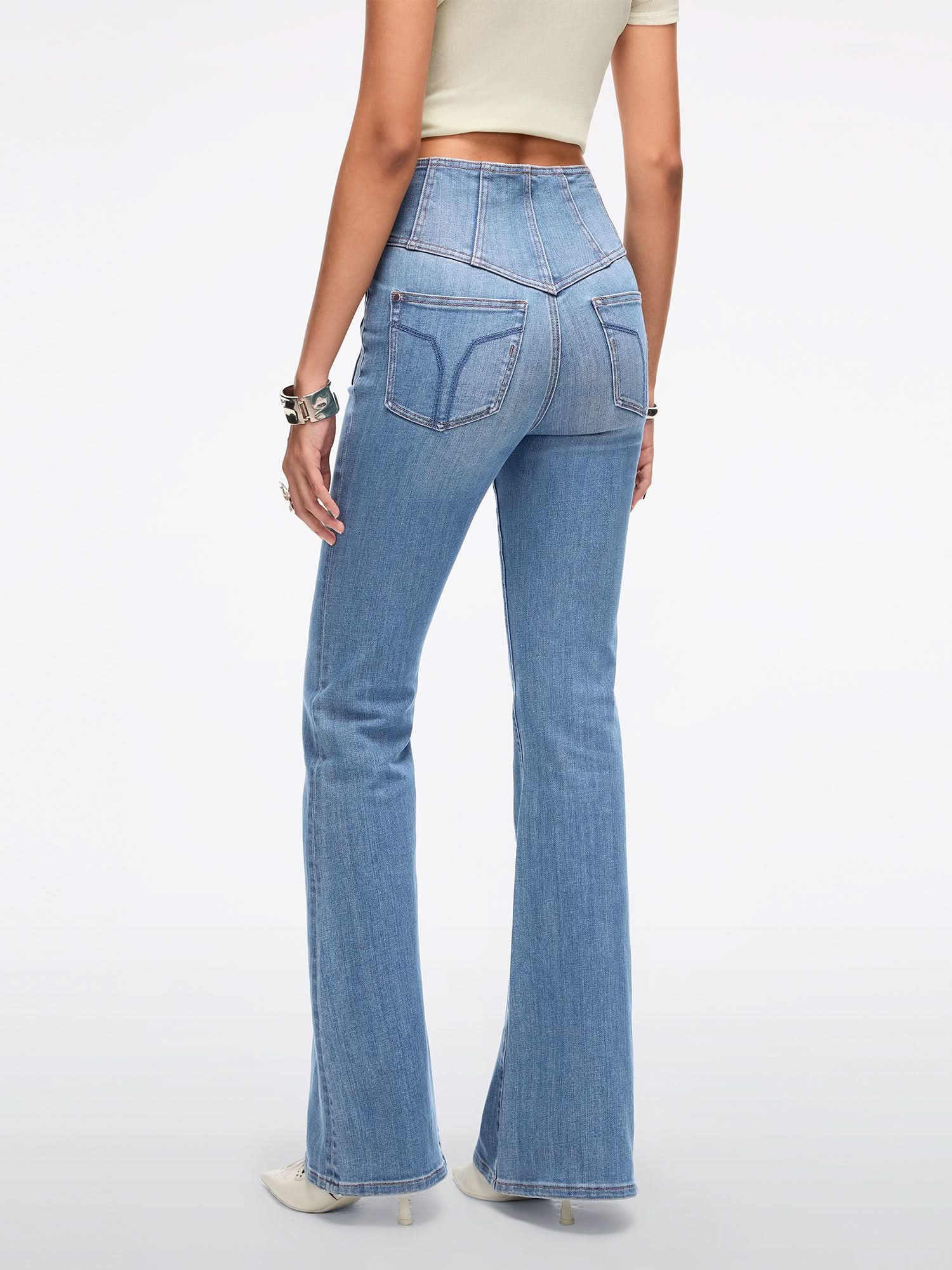 Slim Fit Flared Jeans-GLENDA PLUS 5 - Image 3