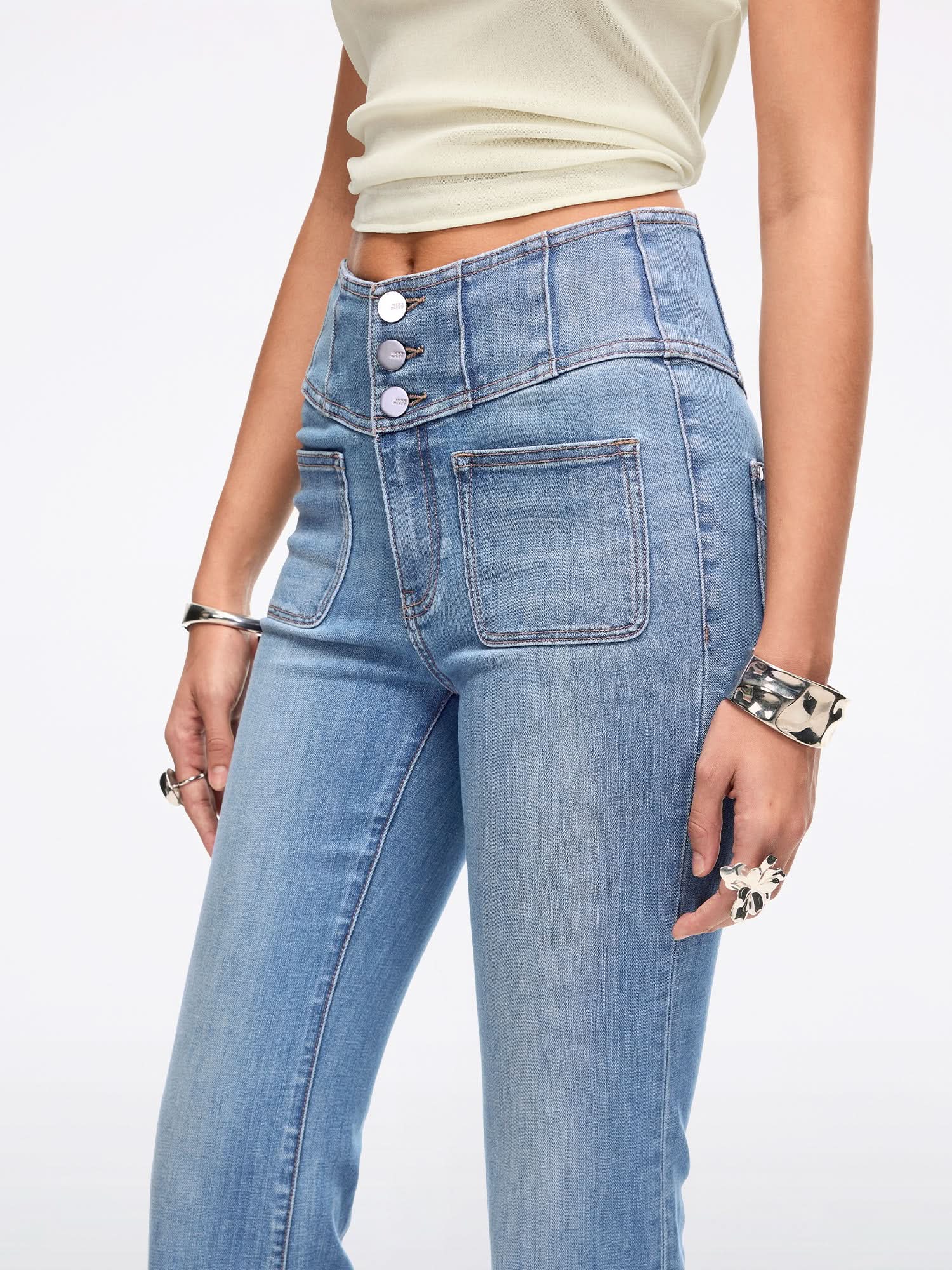 Slim Fit Flared Jeans-GLENDA PLUS 5 - Image 4