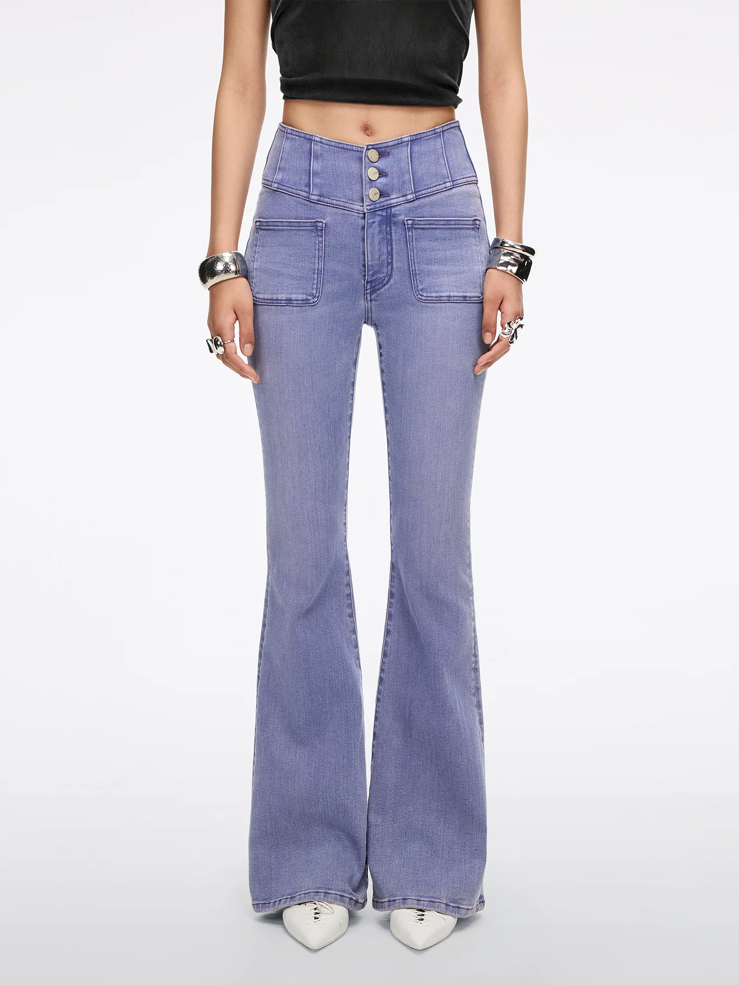 Slim-Fit Flared Jeans-GLENDA PLUS 5